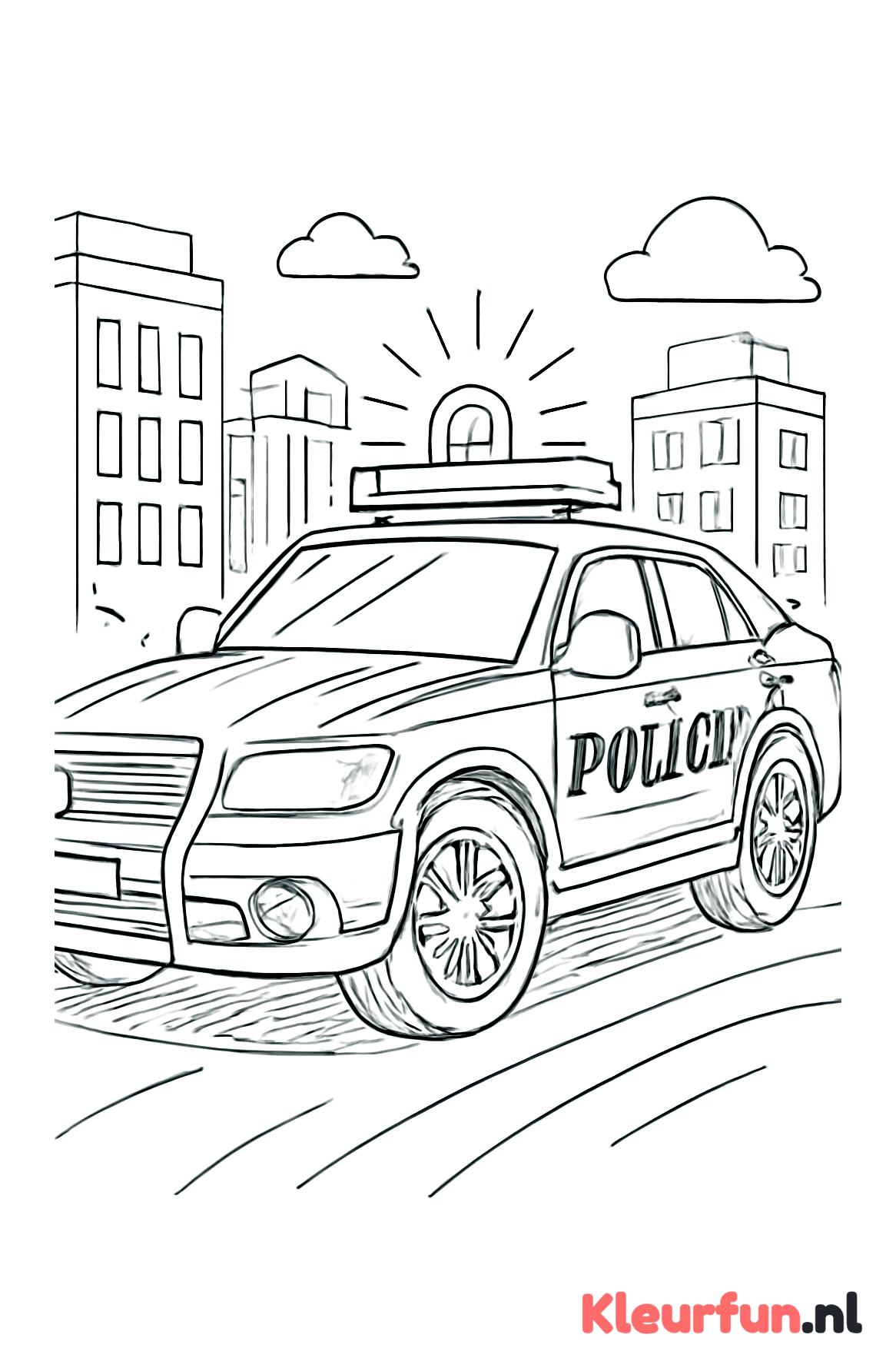 Politieauto in de stad