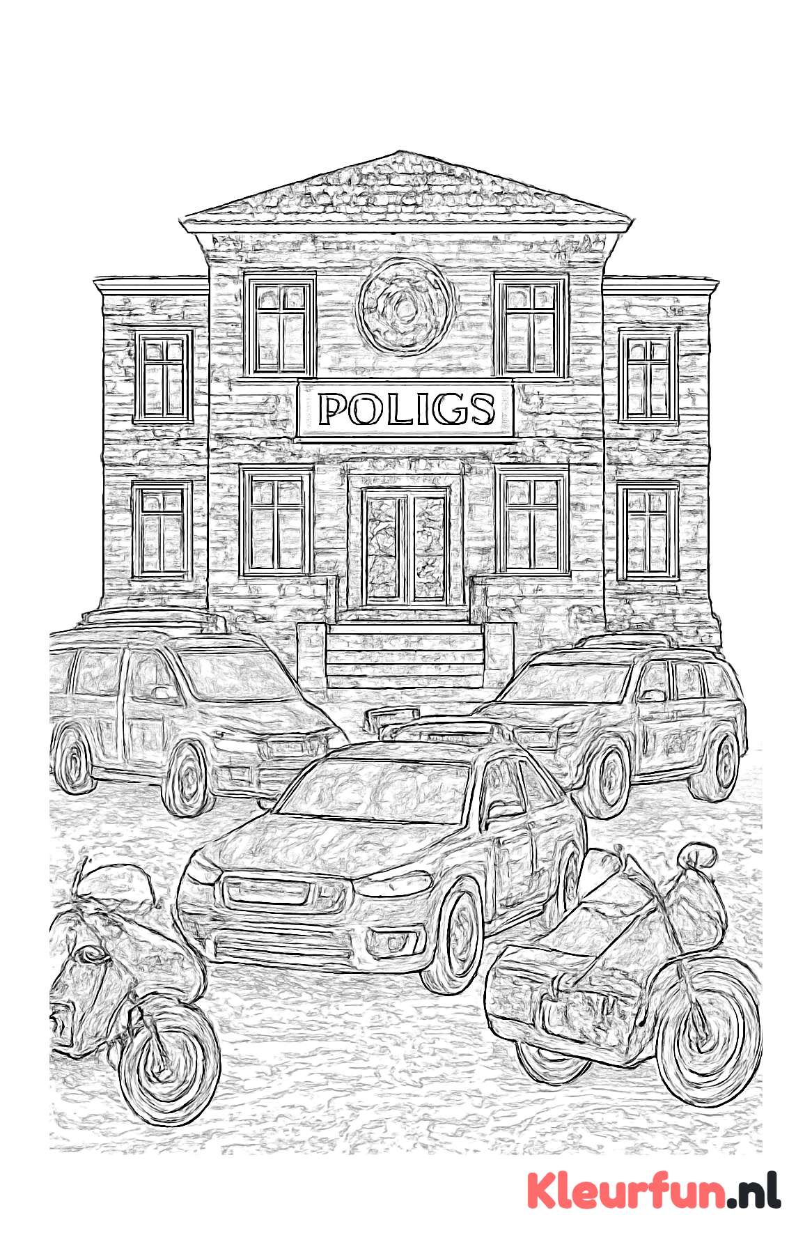 Politiebureau met Politieauto's