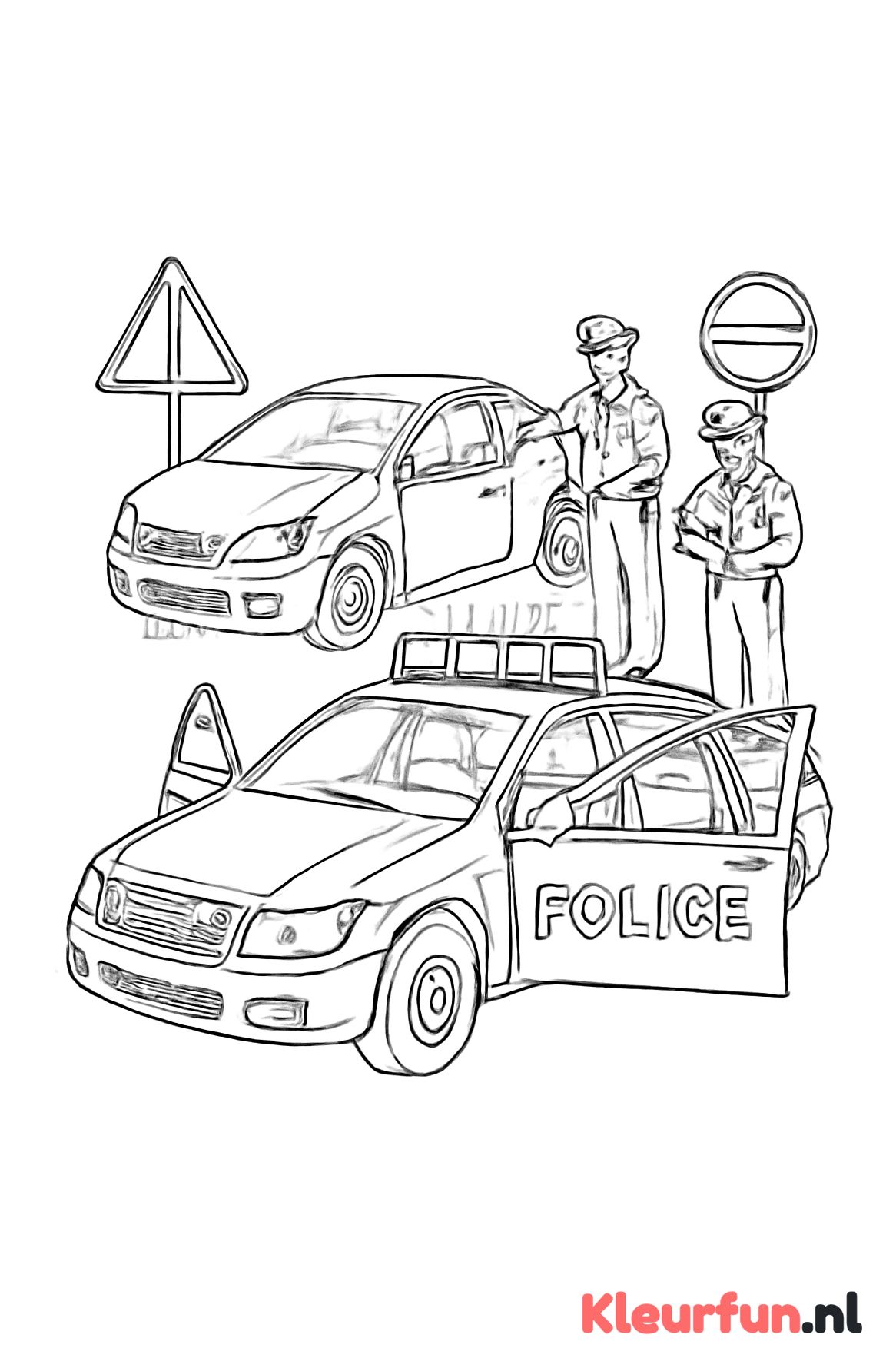 Politiewagen bij een verkeersongeluk