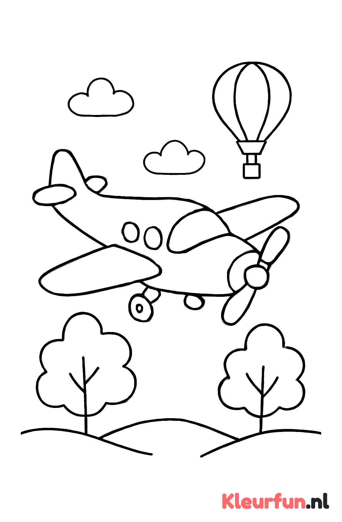 Propellervliegtuig met luchtballon