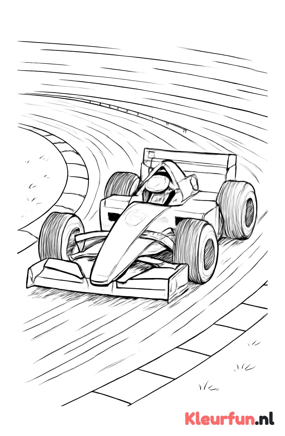 Raceauto rijdt door bocht