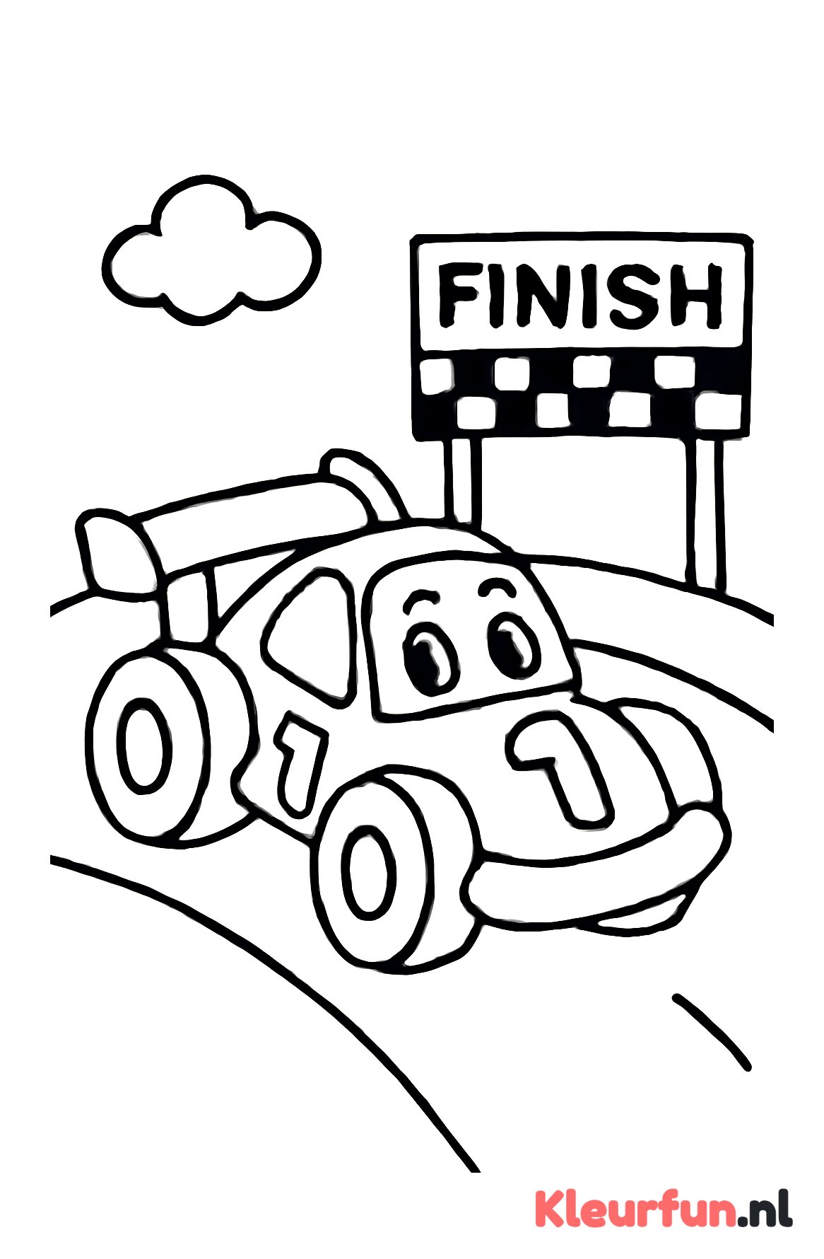 Raceauto naar finish (peuters)