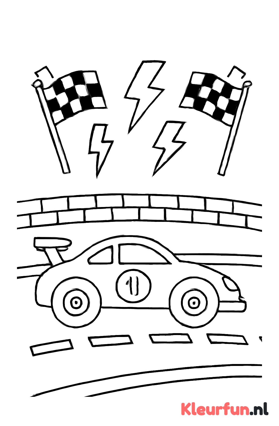 Raceauto op circuit