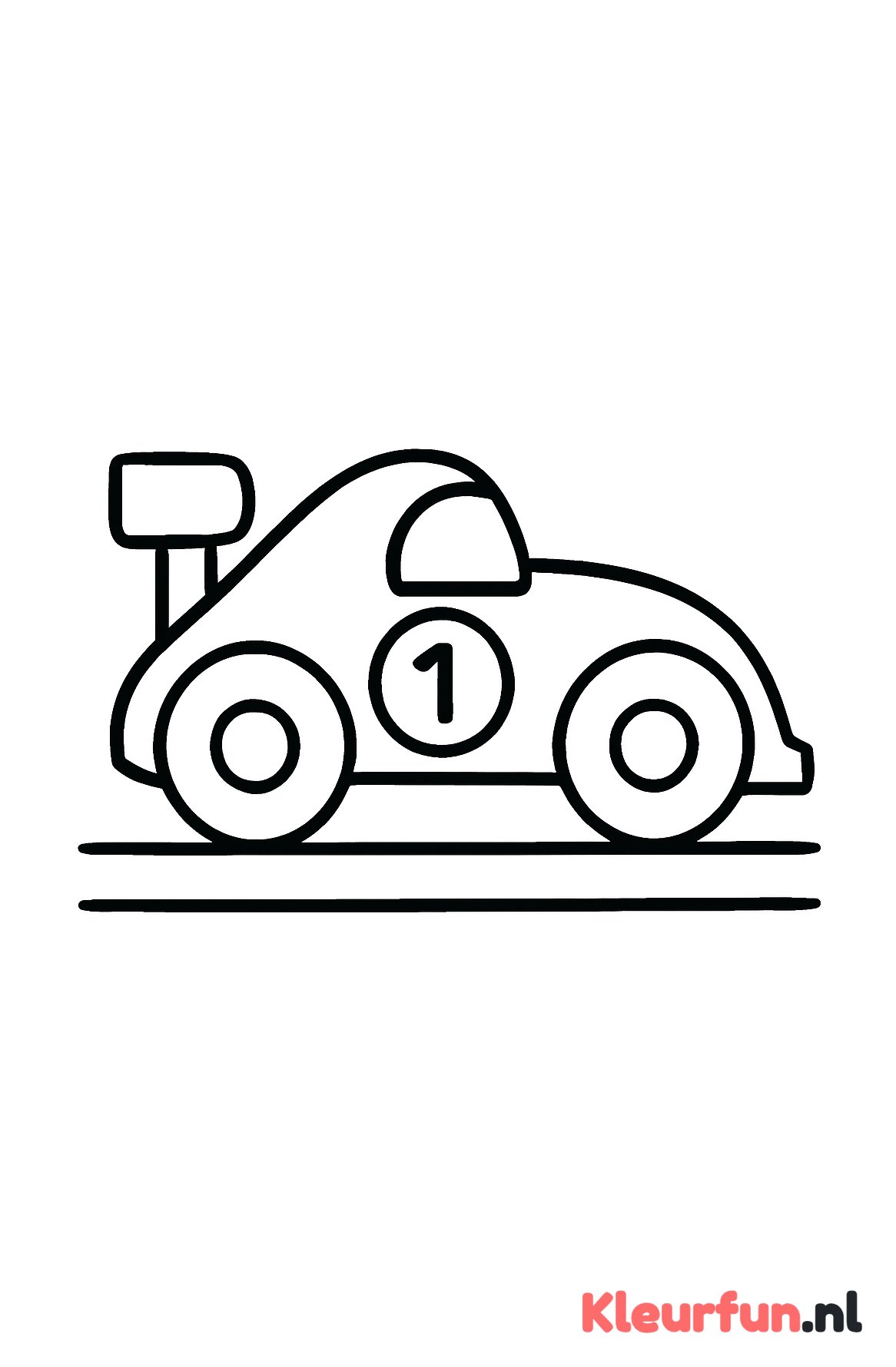 Raceauto op rechte baan