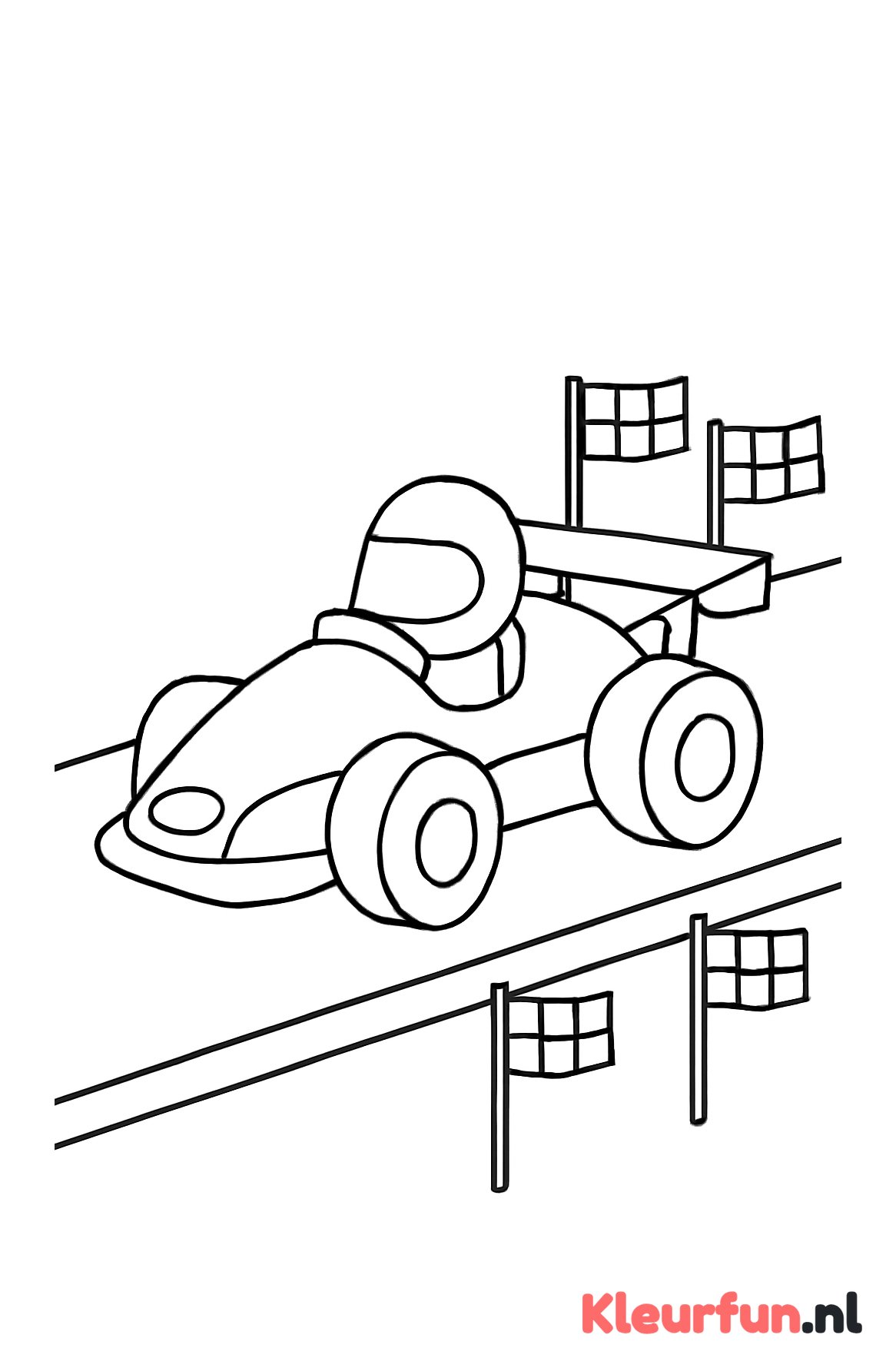 Raceauto op de Rechte Weg