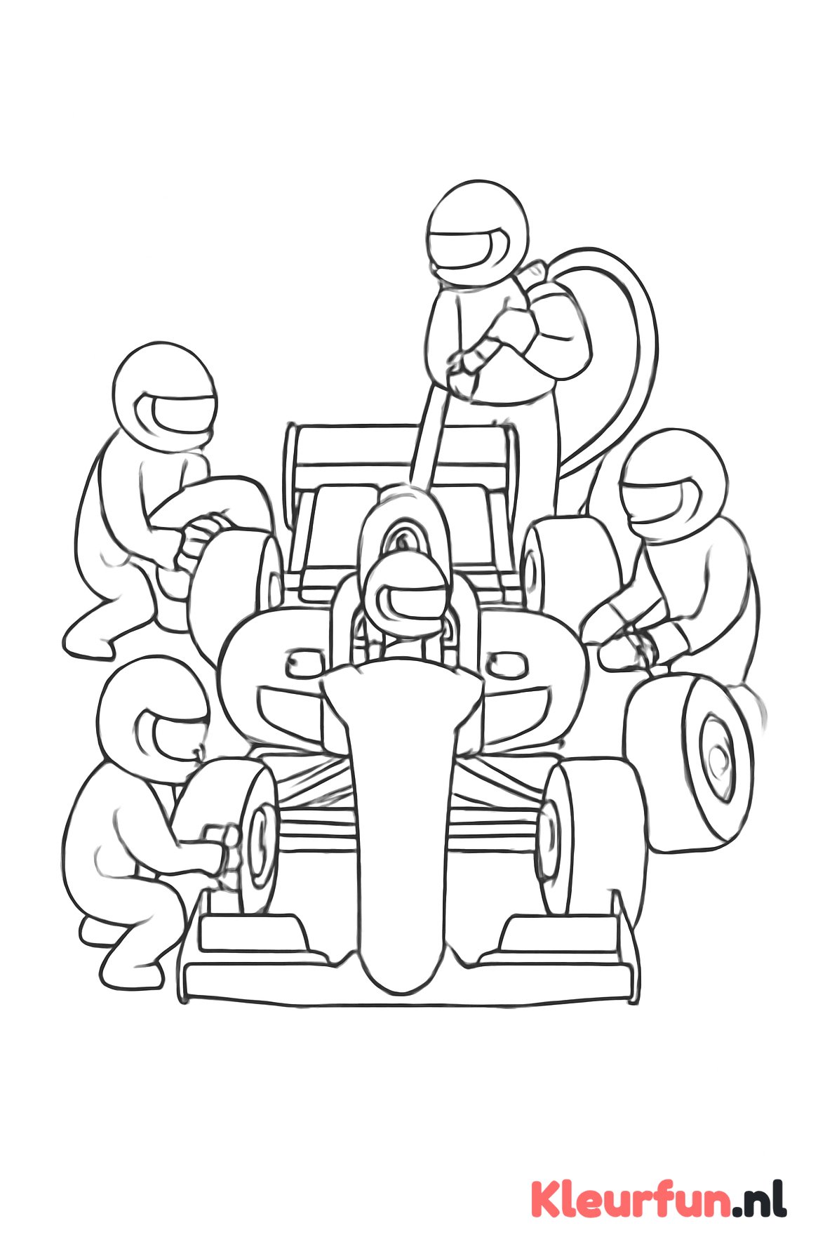 Raceauto met pitstopteam