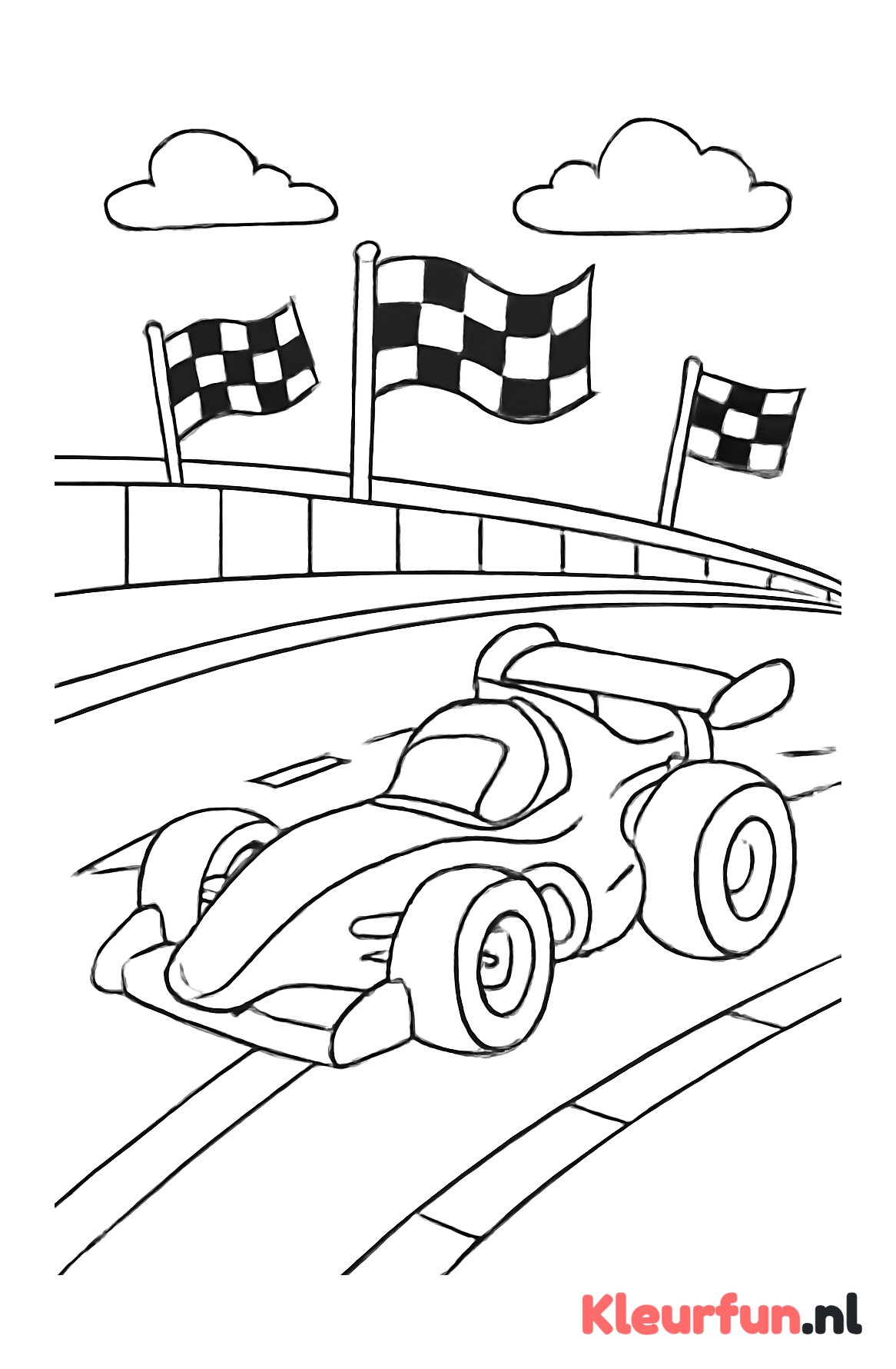 Raceauto op een racecircuit