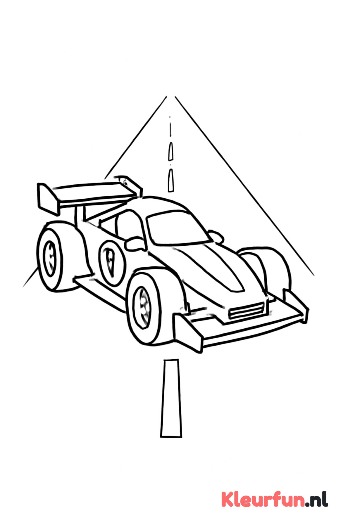 Raceauto op rechte weg