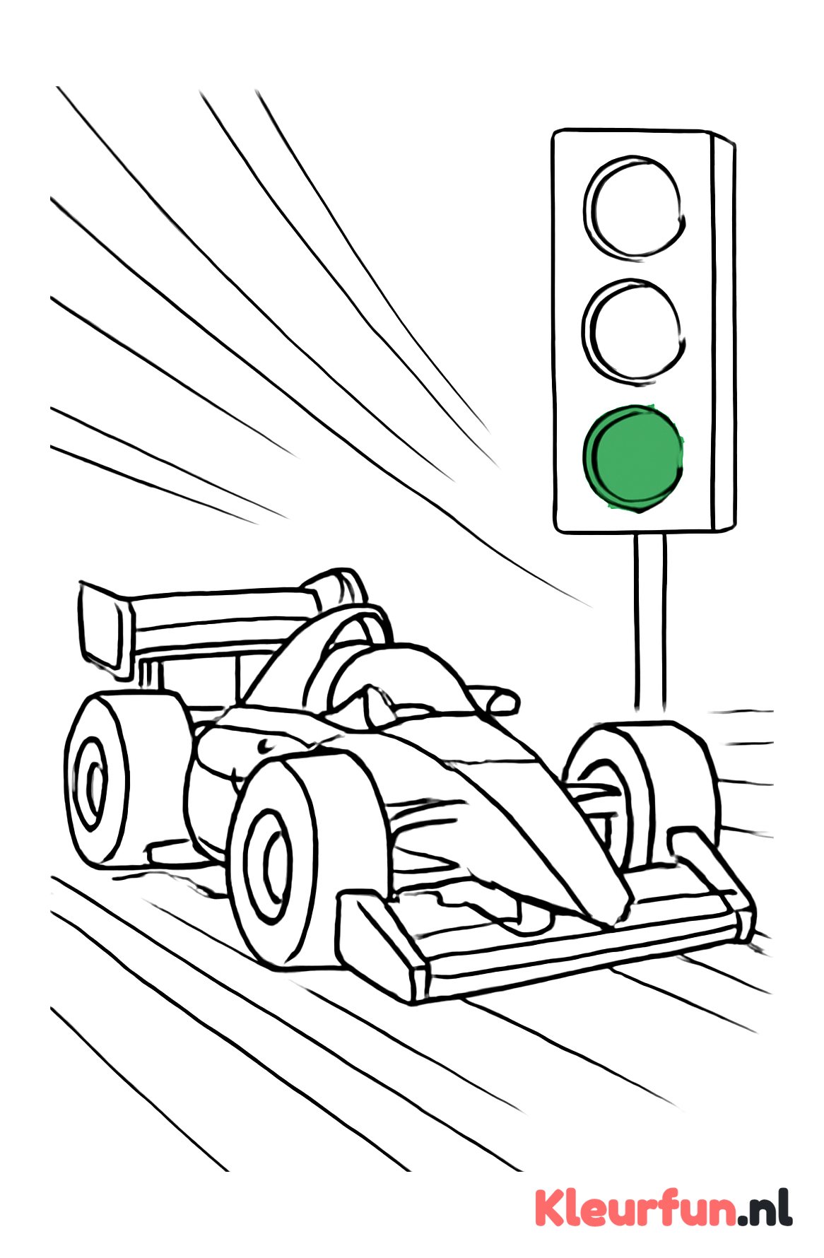 Raceauto met startlichten