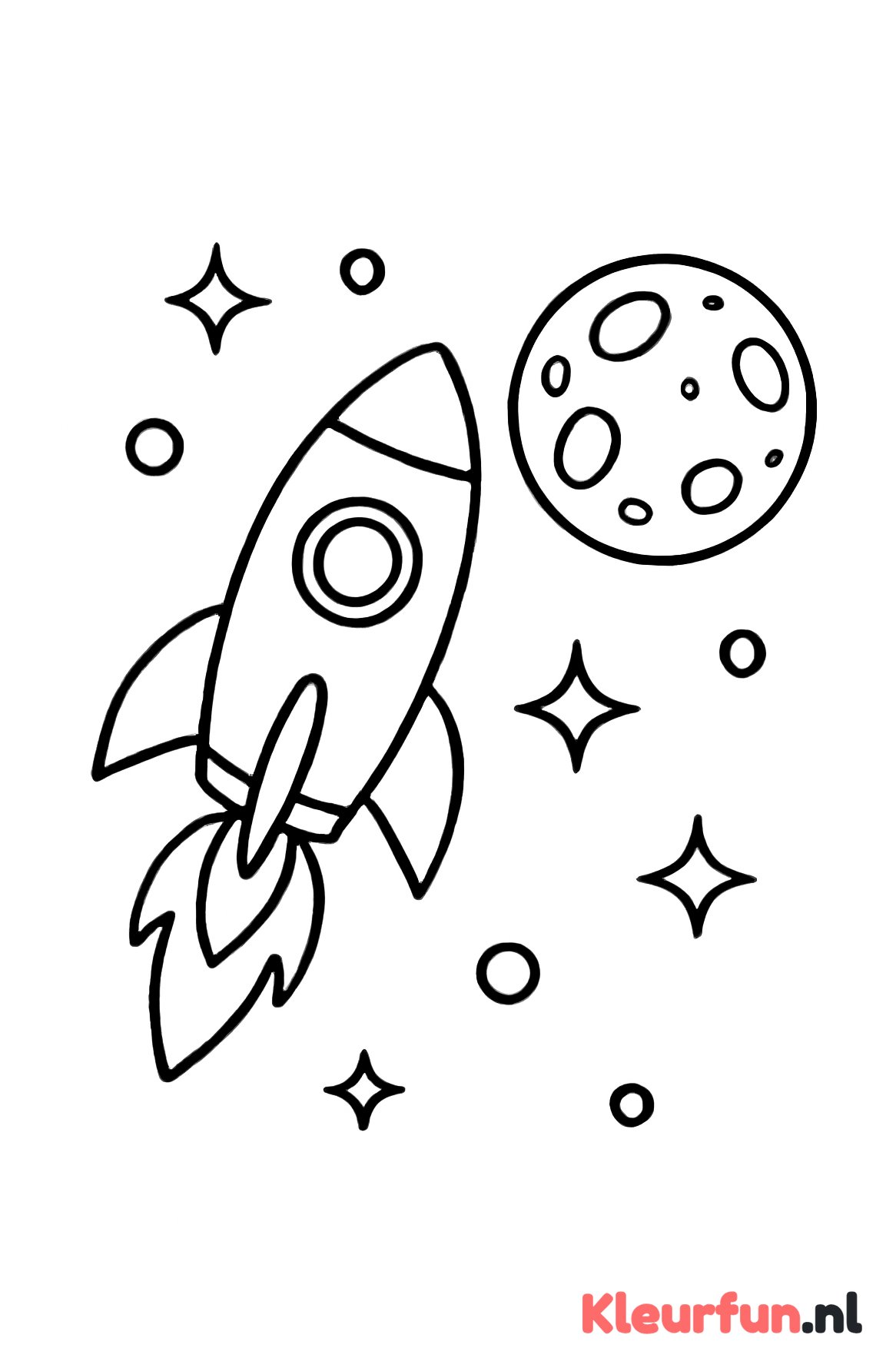 Raket en planeet met kraters