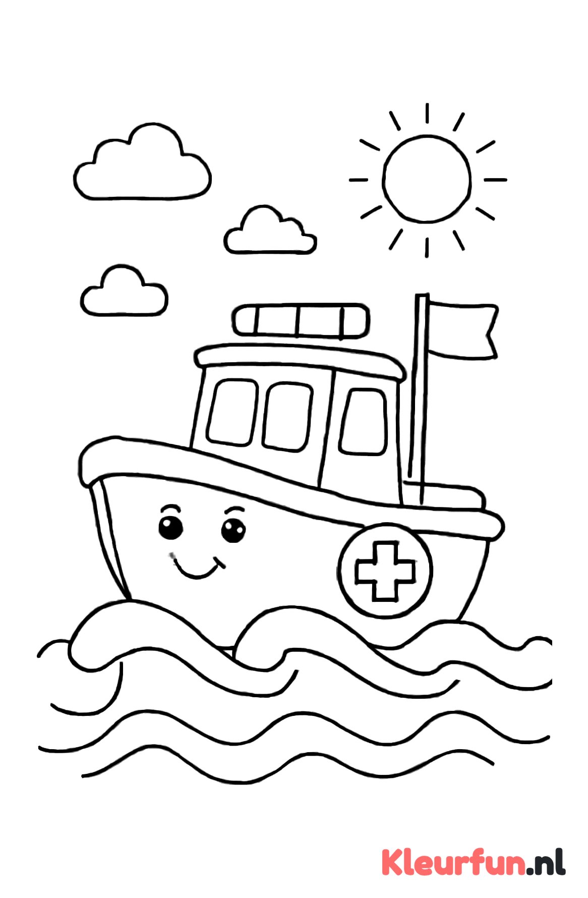 Reddingsboot op zee