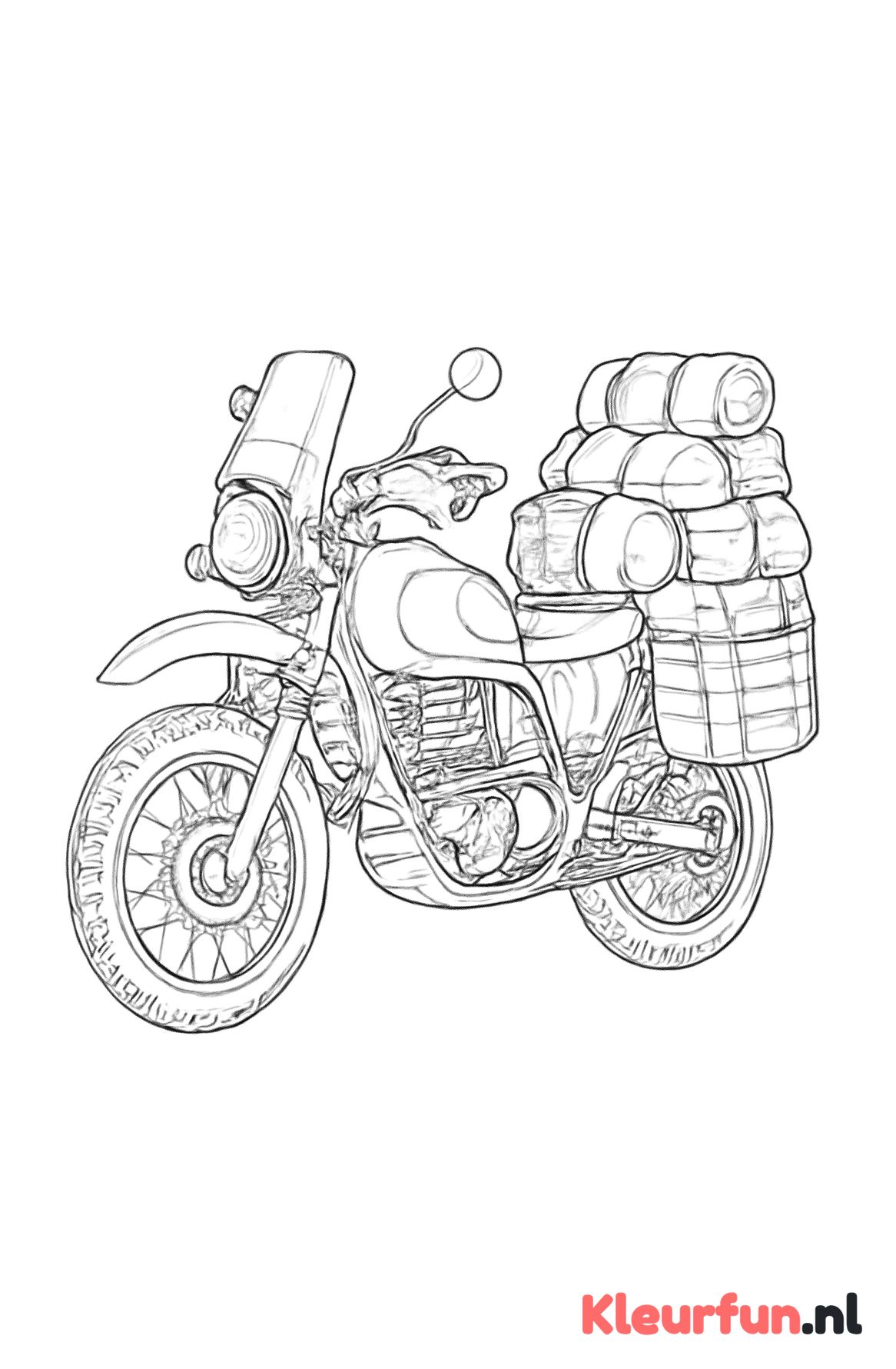Reis-motor in natuurgebied
