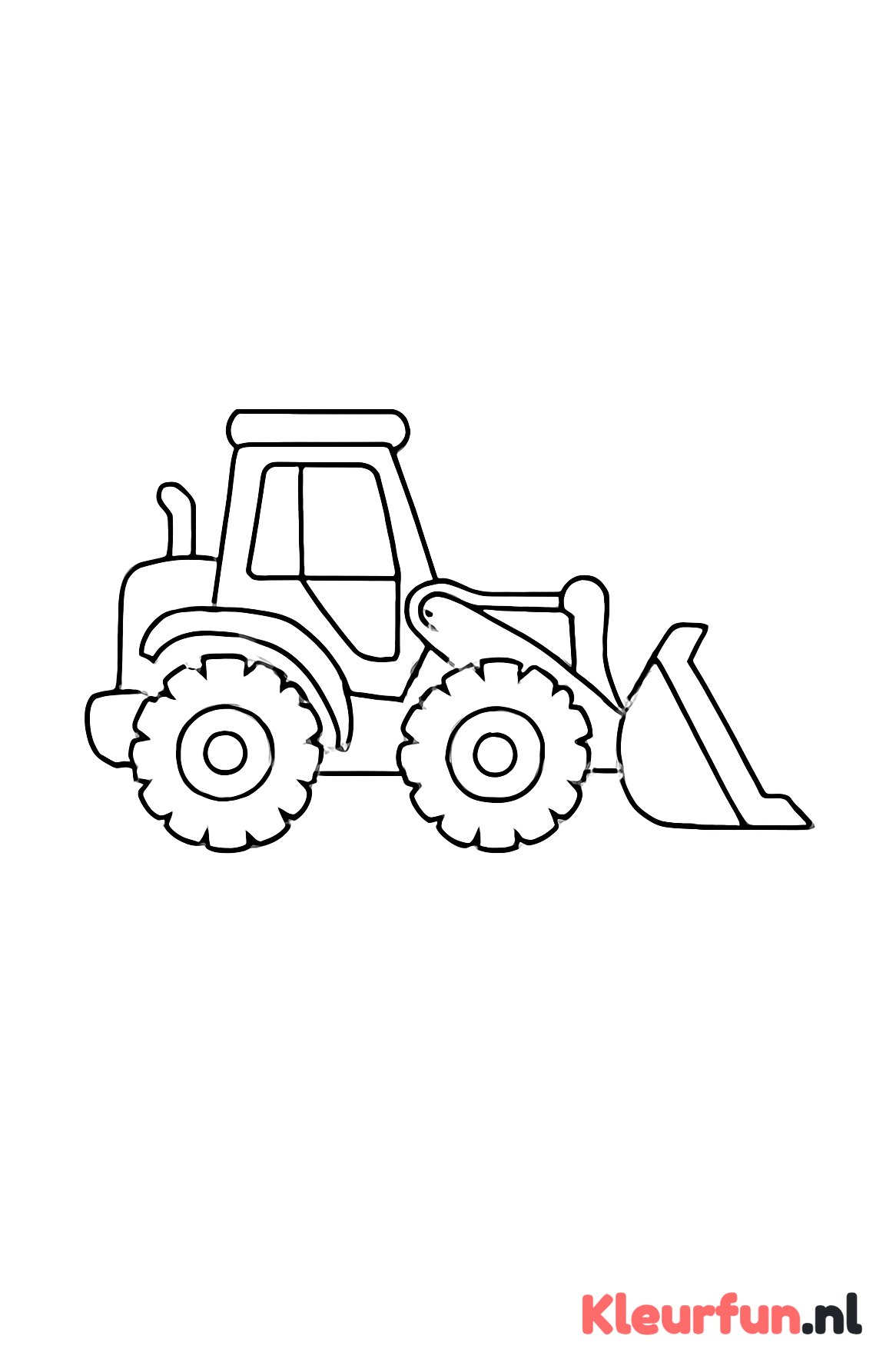 Shovel met grote banden
