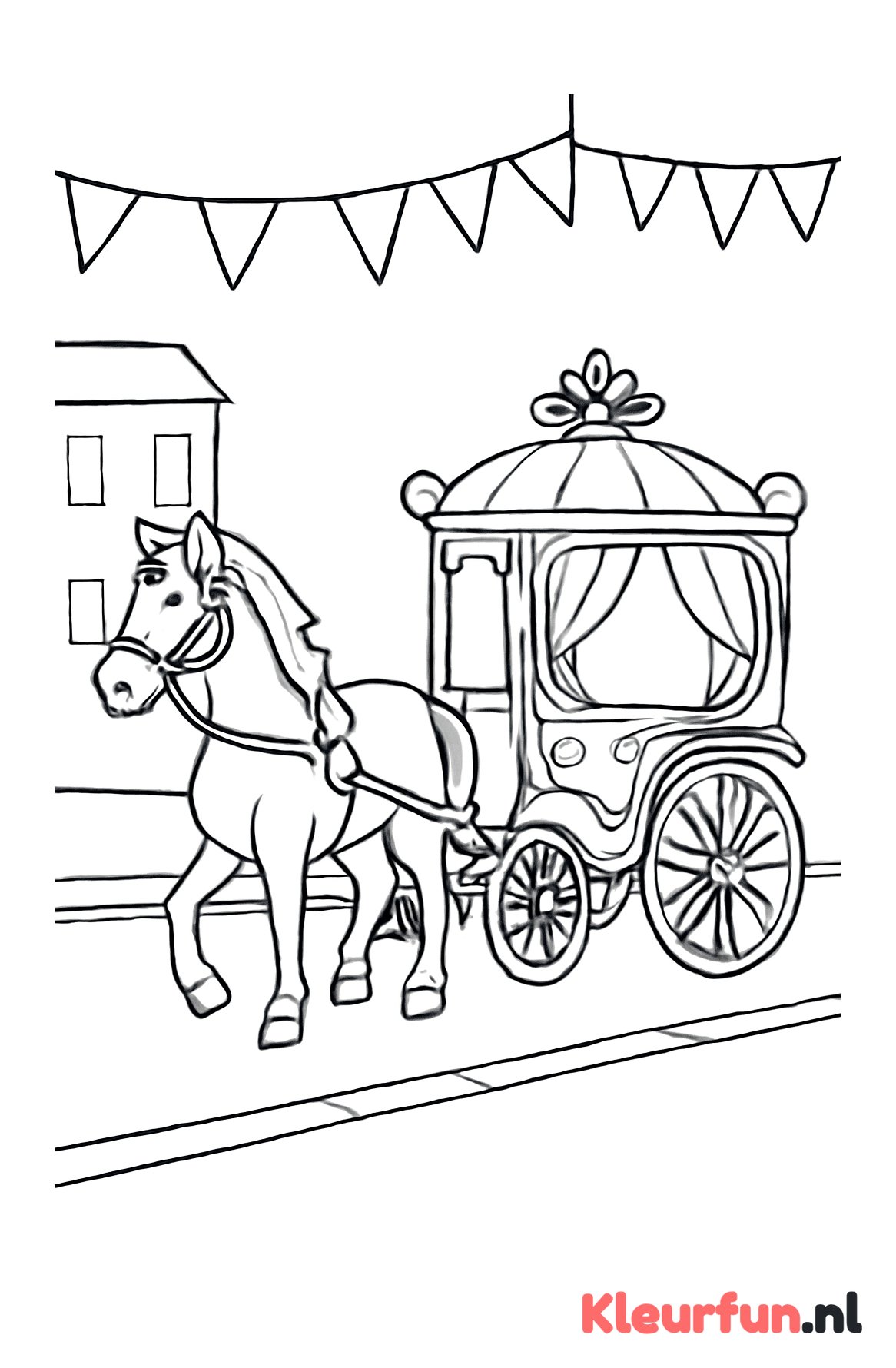Sierlijke koets met paard