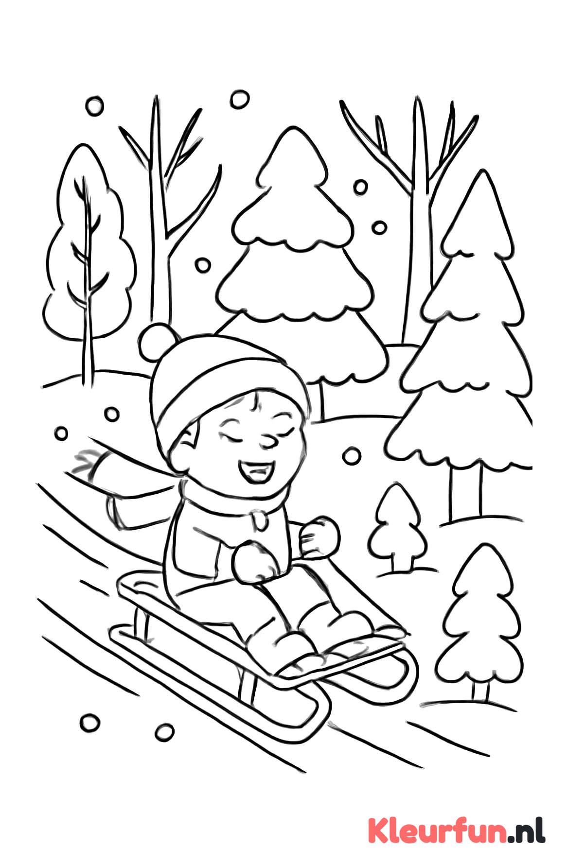 Slee in het winterbos