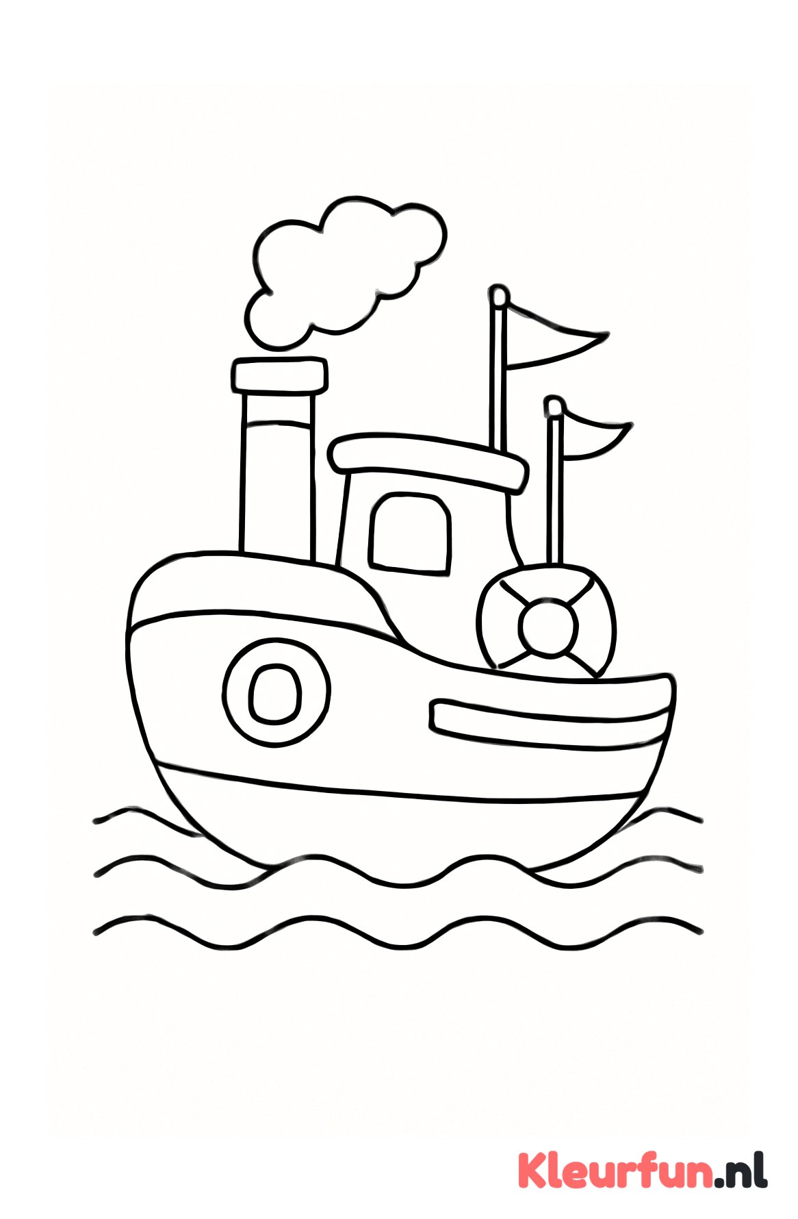 Sleepboot met grote vormen