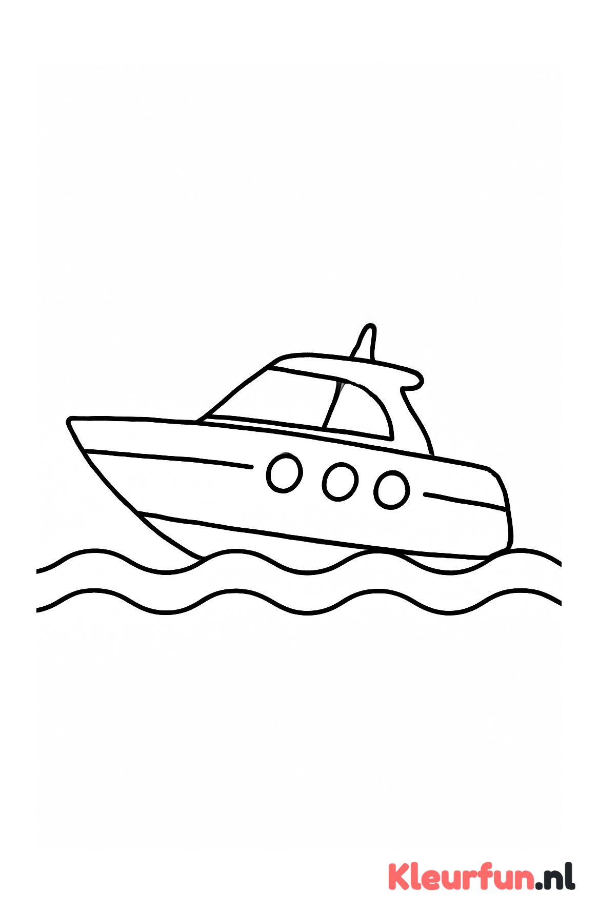 Eenvoudige speedboot op water