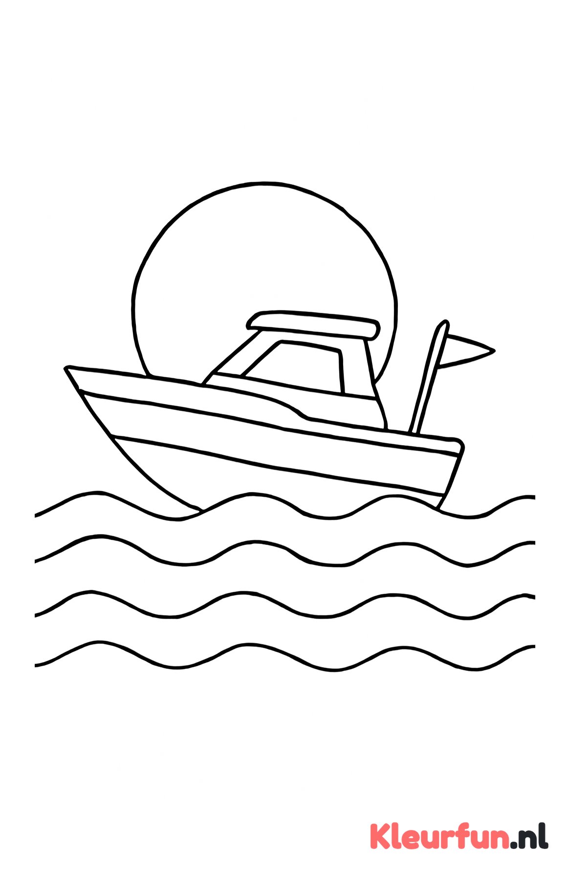 Speedboot op de golven met zon