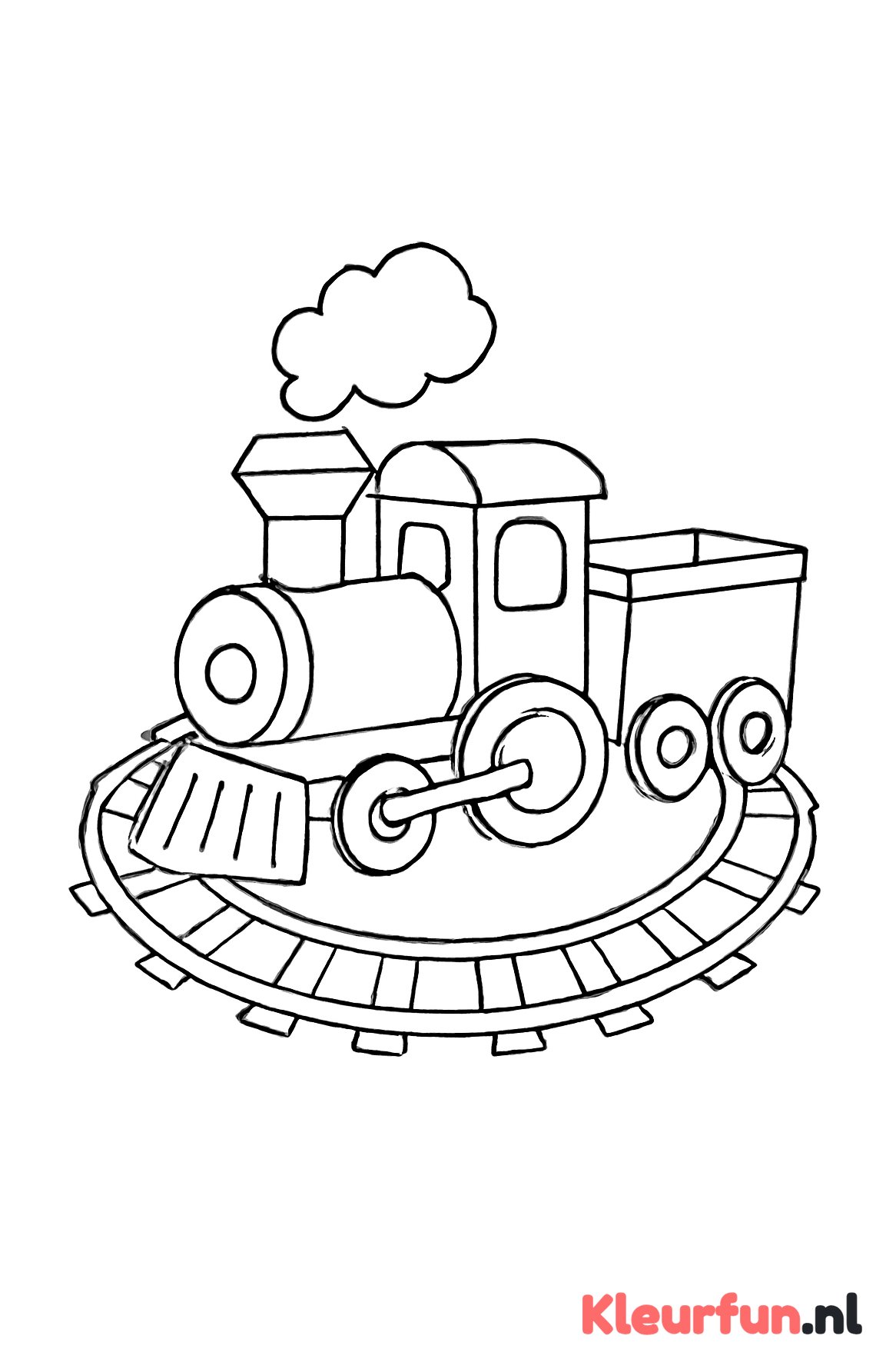 Speelgoedtrein op ronde sporen