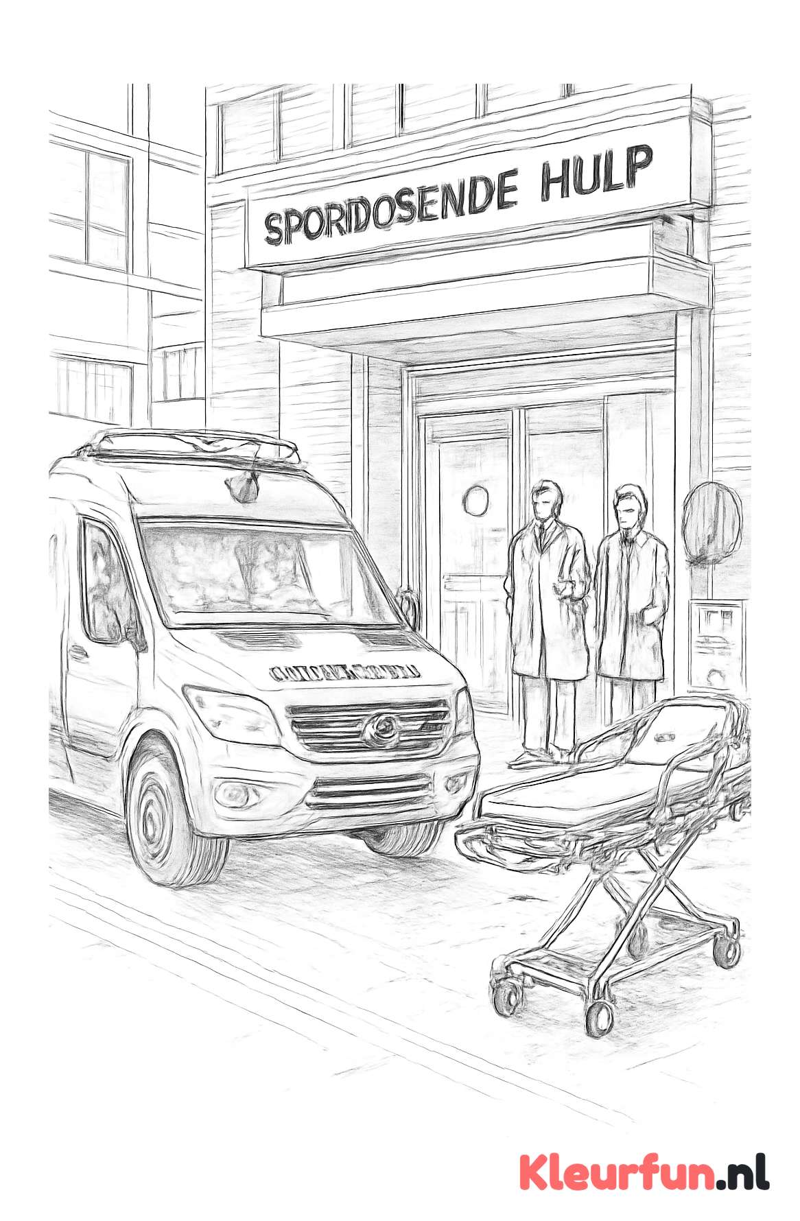 Spoedeisende hulp entree met ambulance