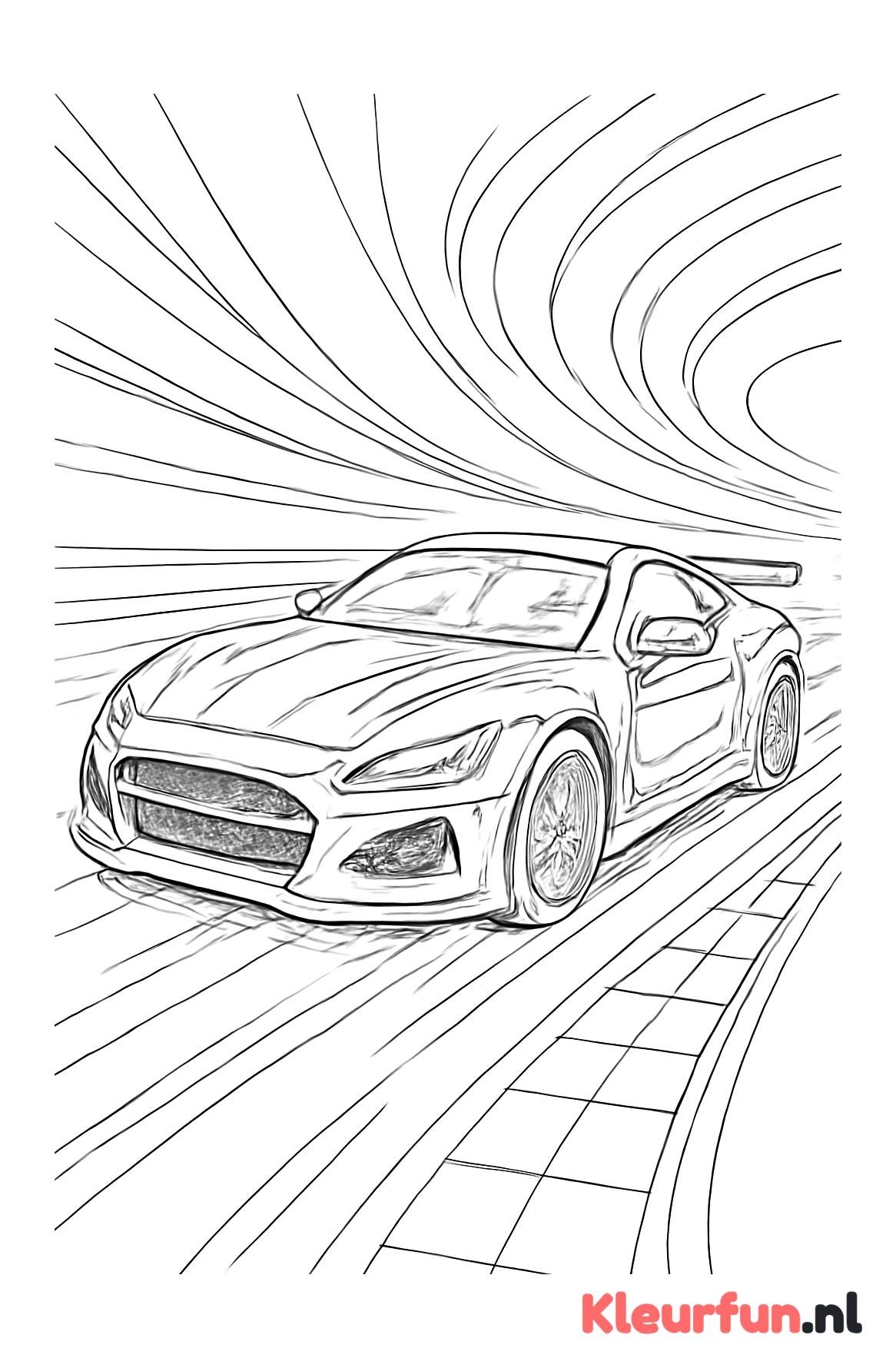 Sportauto op de racebaan