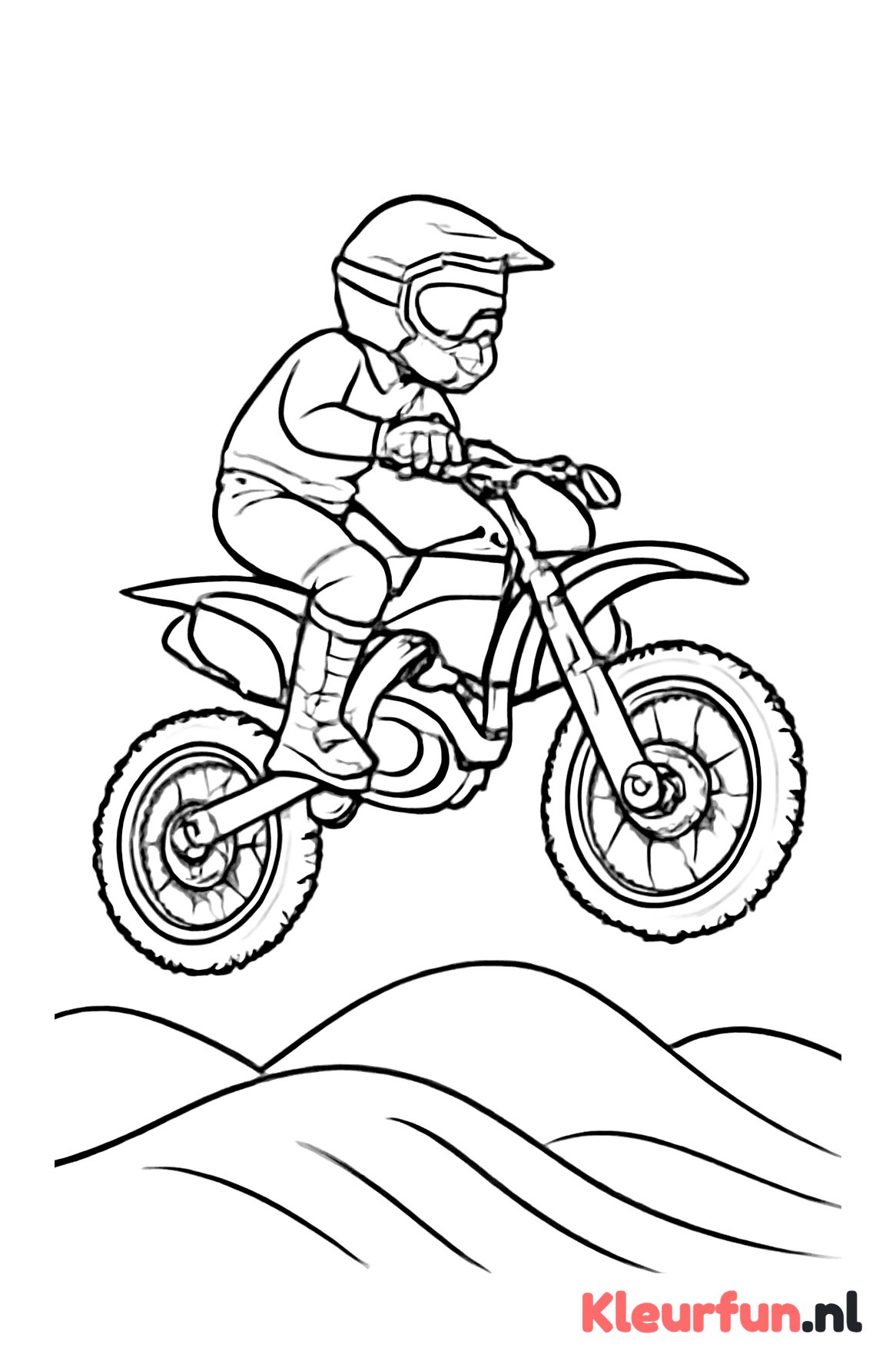 Sprong op motorcrossbaan