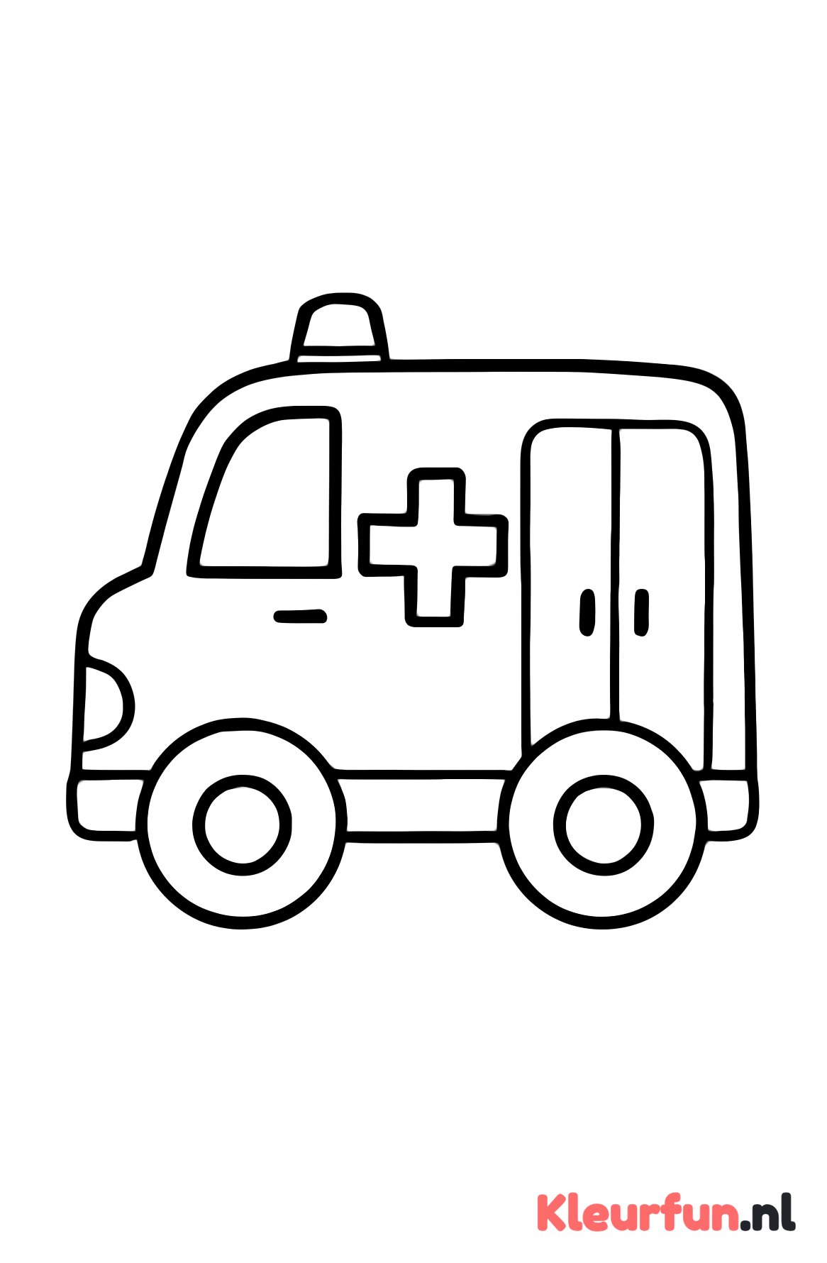 Staande ambulance met grote vormen