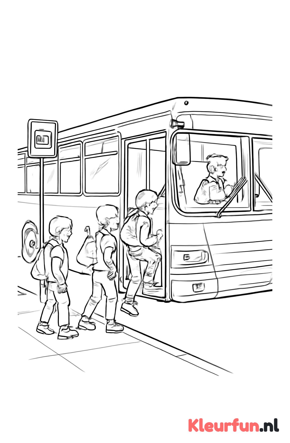 Stadsbus bij bushalte