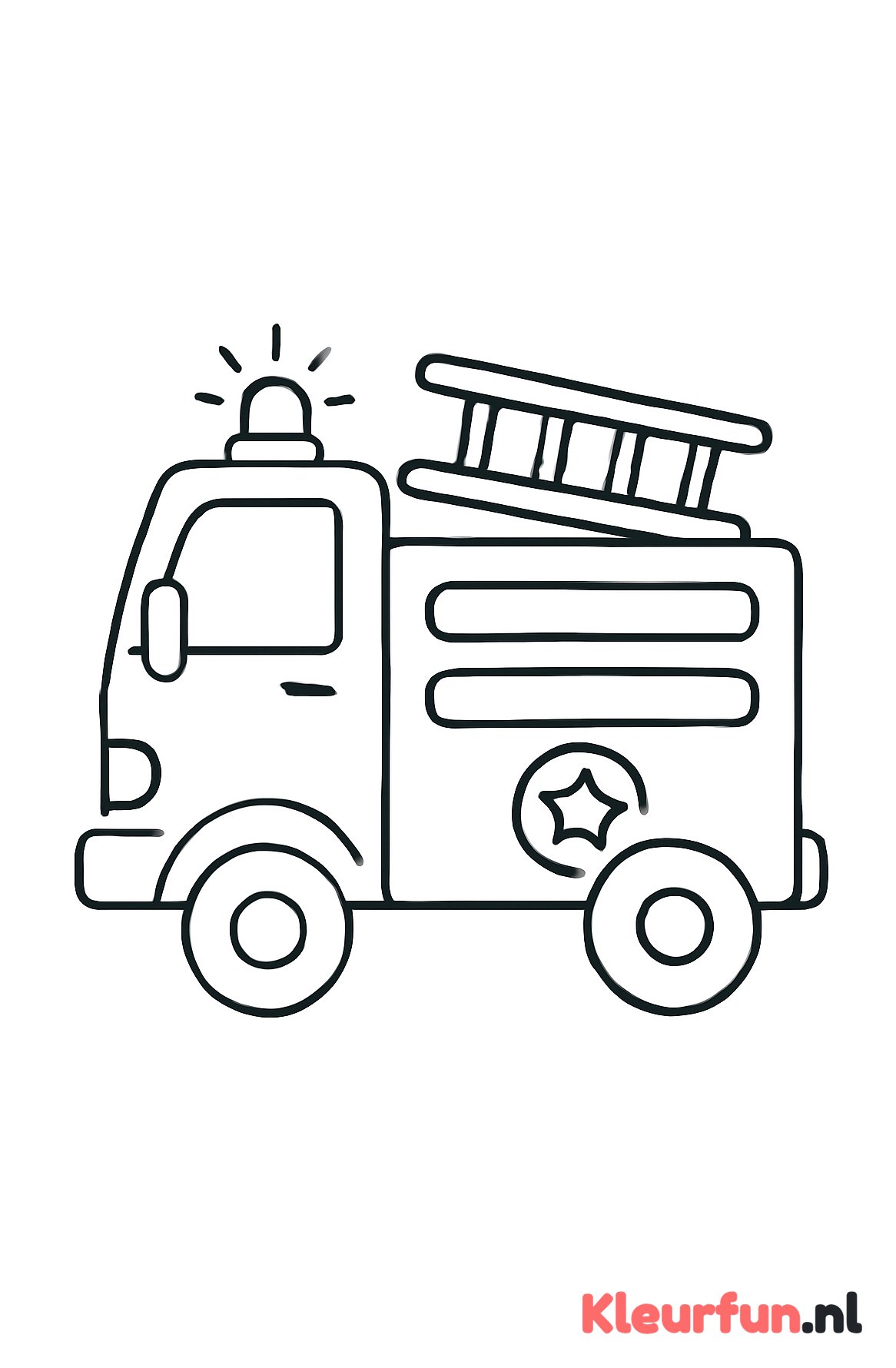 Stilstaande brandweerauto simpel