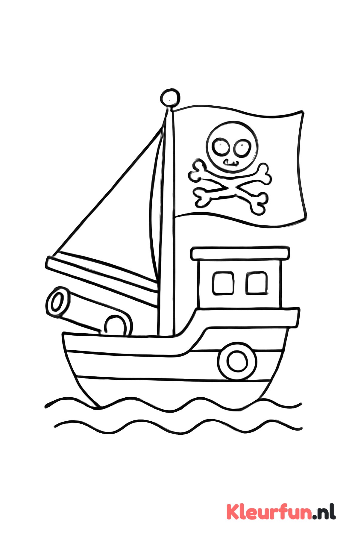 Stoer piratenbootje met kanon