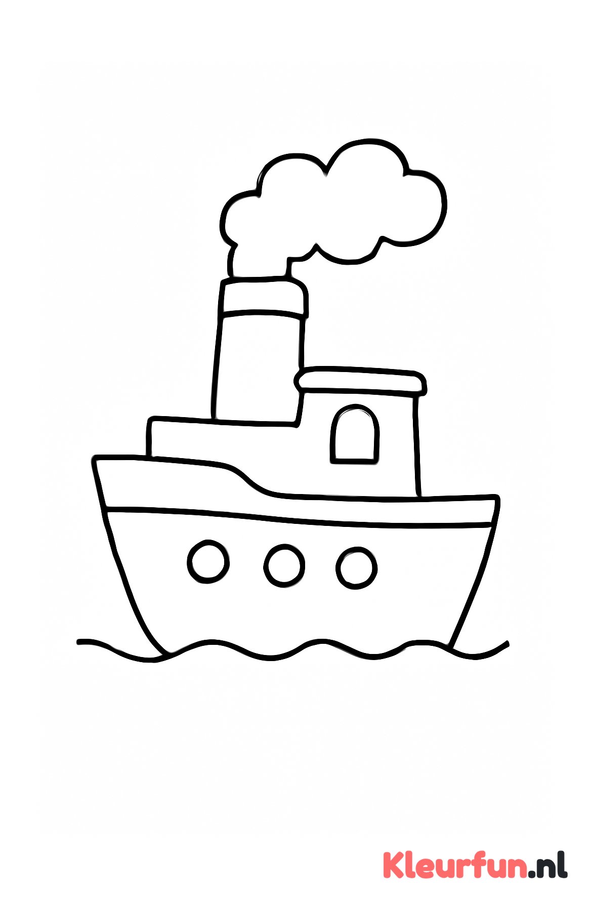 Stoomboot met grote schoorsteen