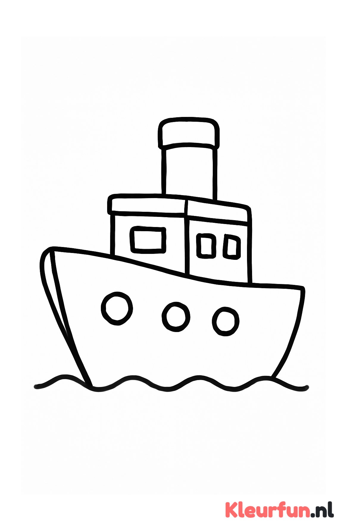 Stoomboot met schoorsteen