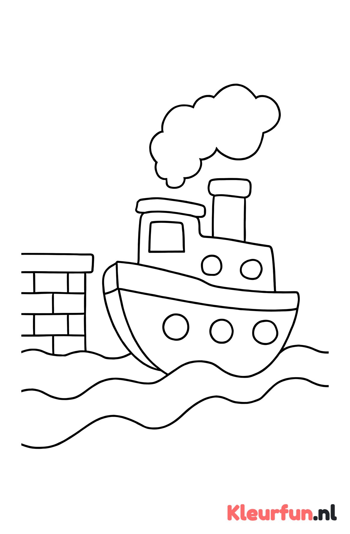 Stoomboot langs de kade