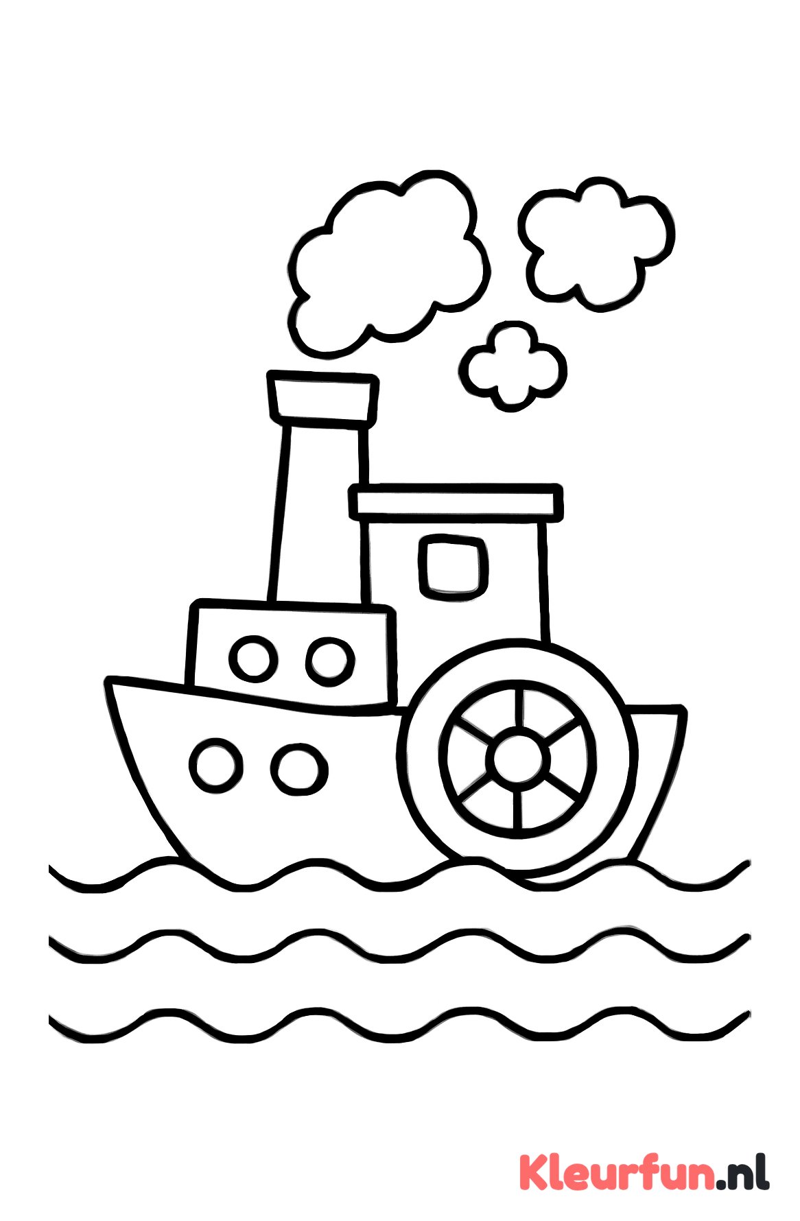 Stoomboot met rookwolken