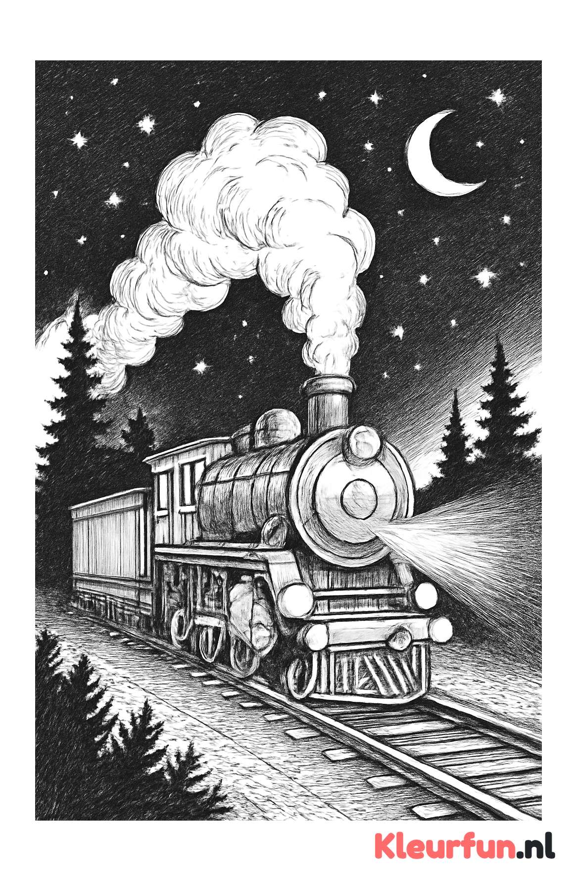 Stoomtrein in het donker