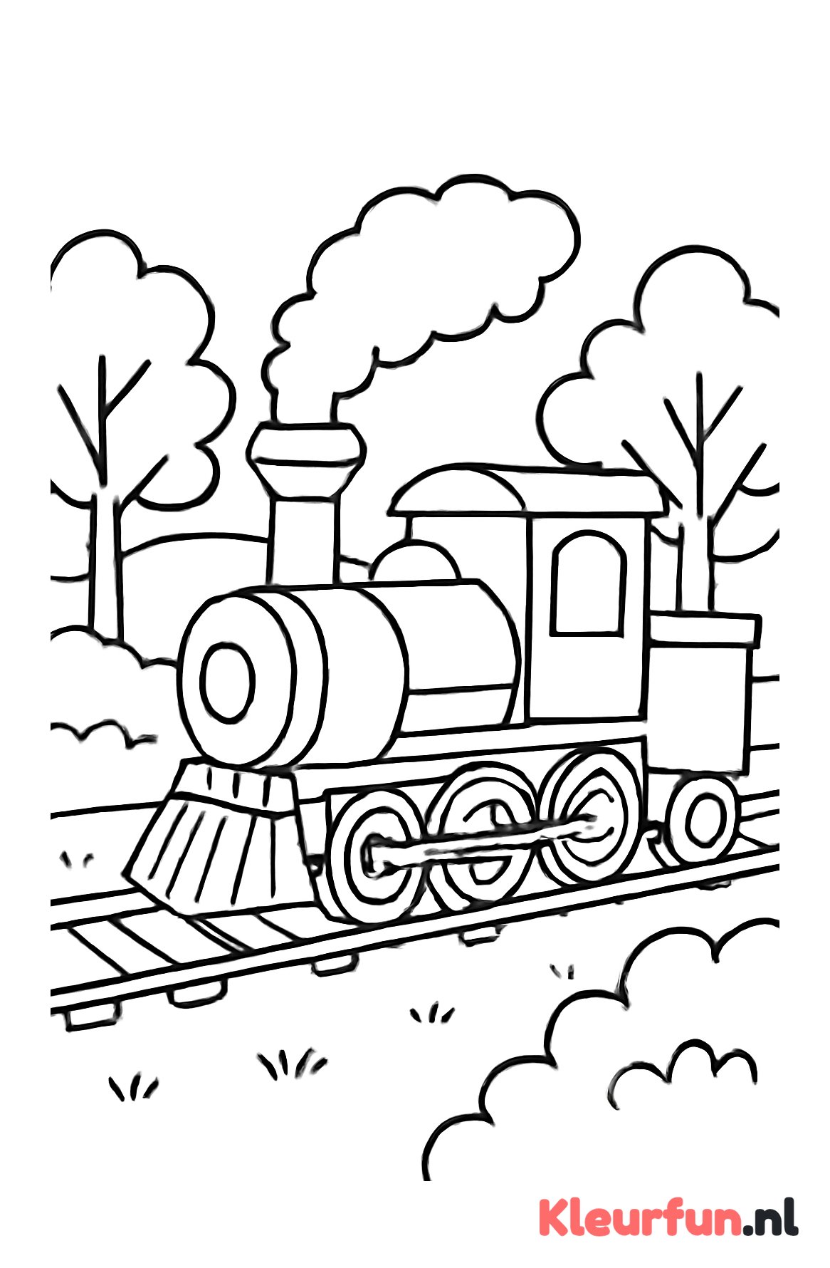 Stoomtrein in het landschap