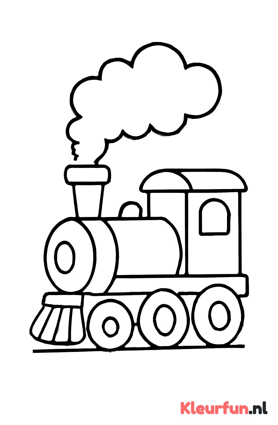 Stoomtrein met rookwolk