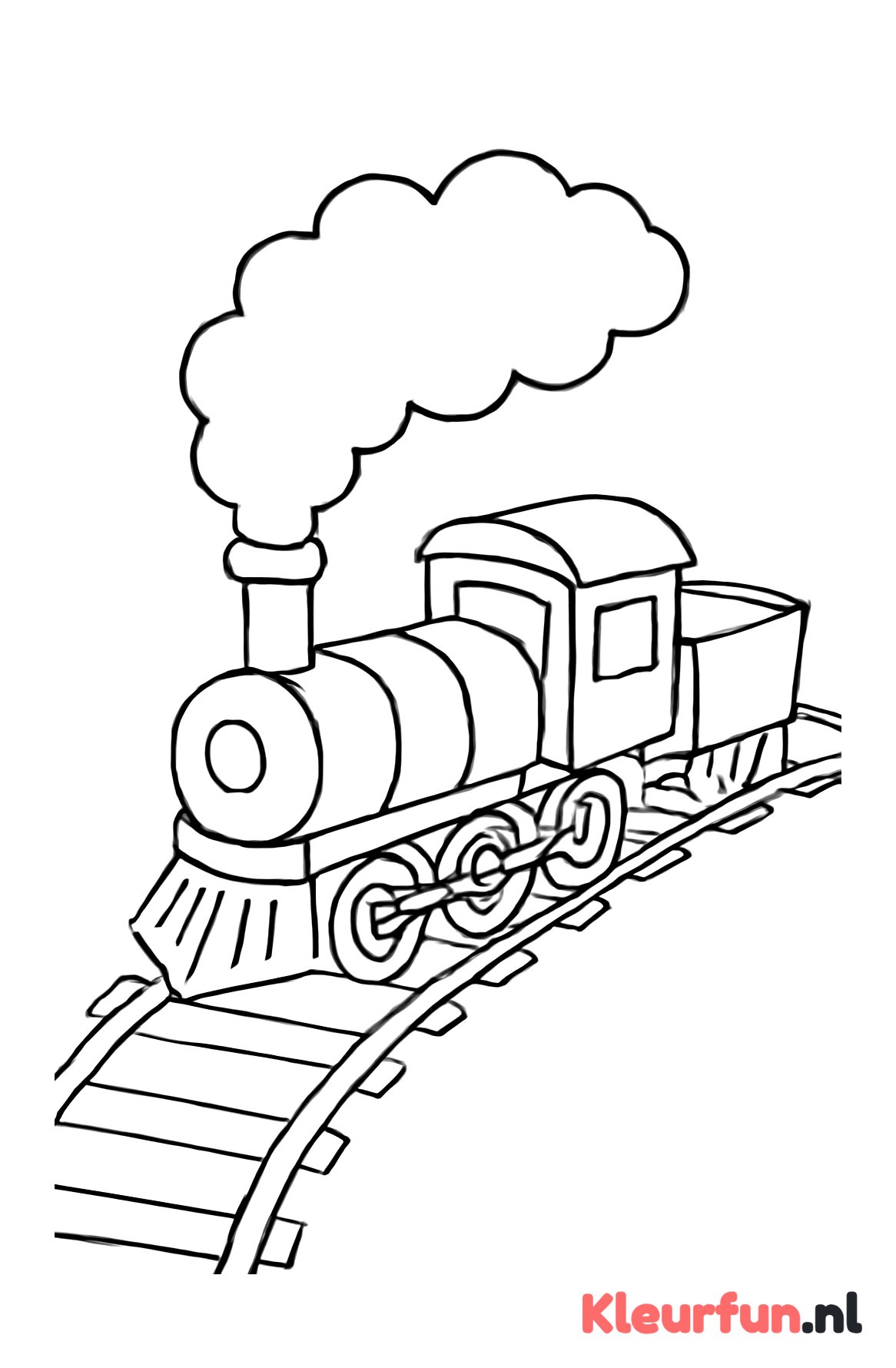 Stoomtrein met stoomwolk