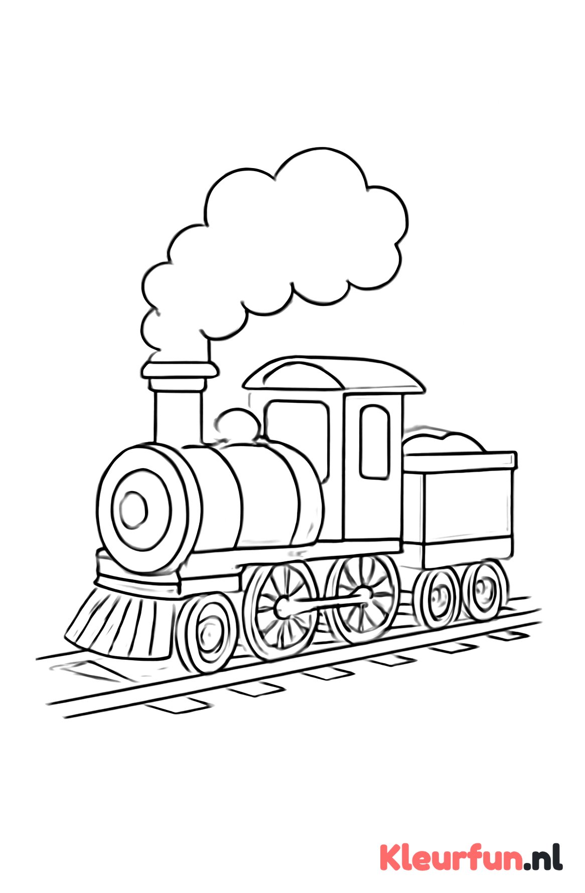Stoomtrein met rookwolken