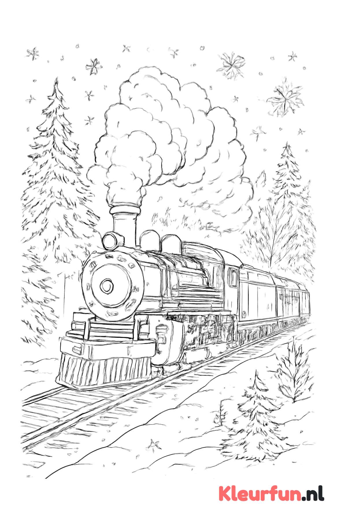 Stoomtrein in de winter