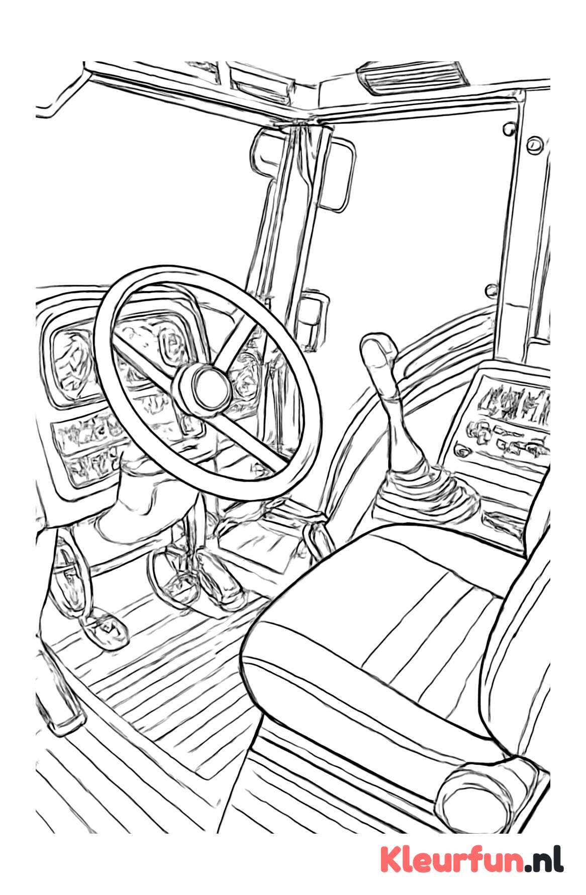 Tractor cabine in detail