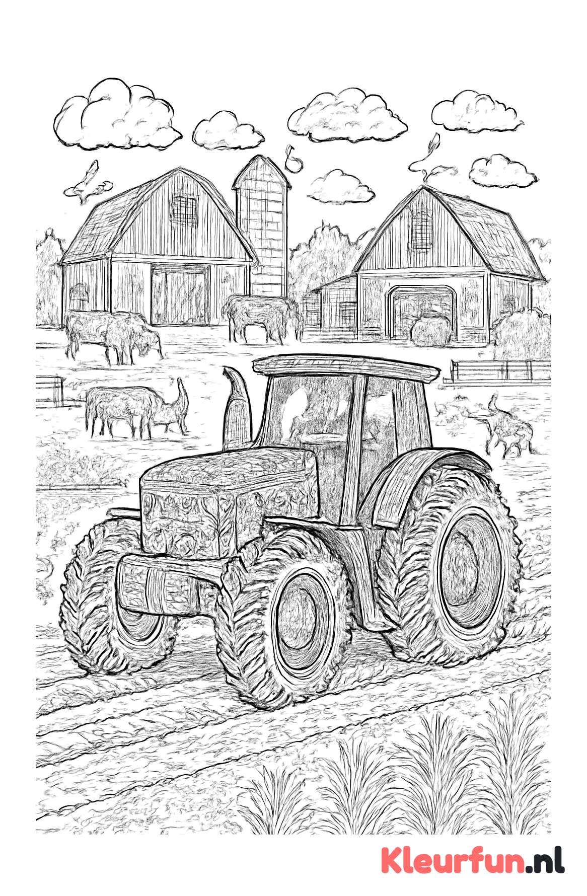 Tractor in actie op de boerderij
