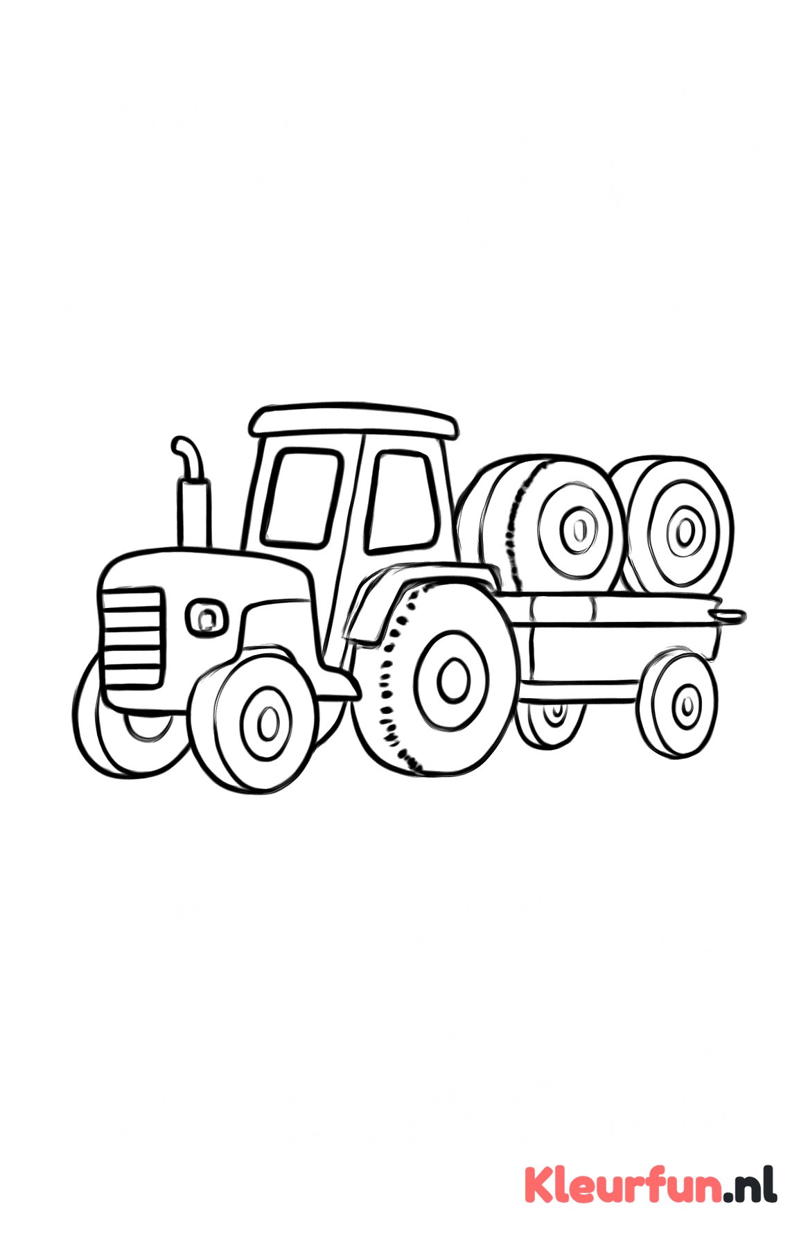 Tractor met hooibalen
