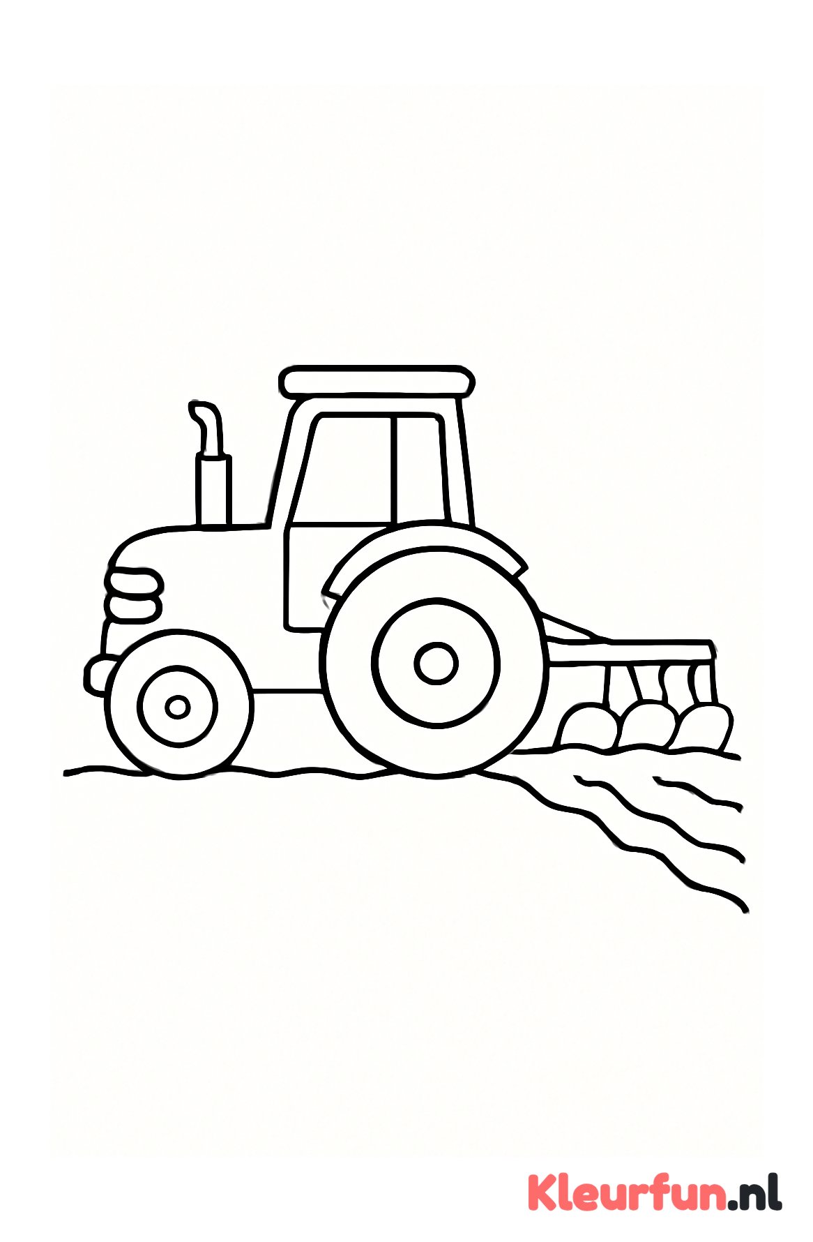 Tractor met ploeg