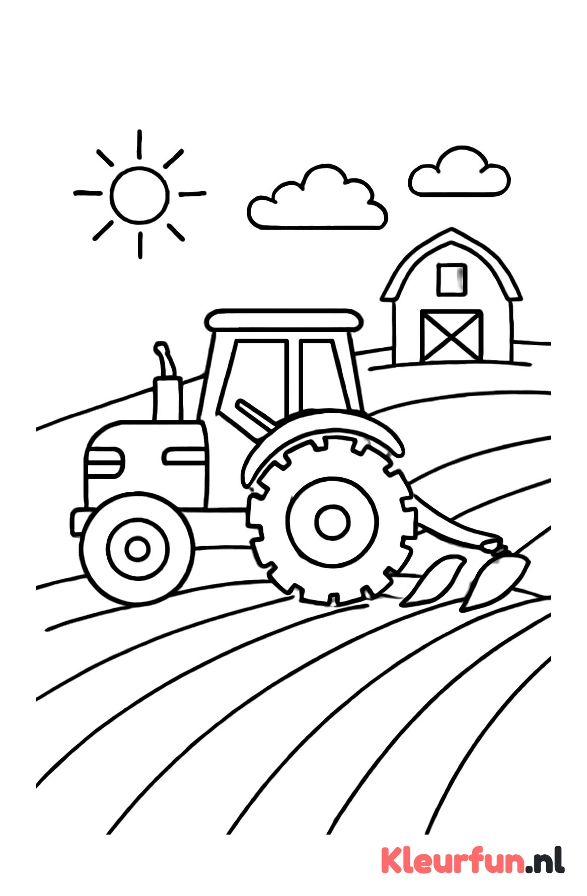 Tractor Ploegt het Veld