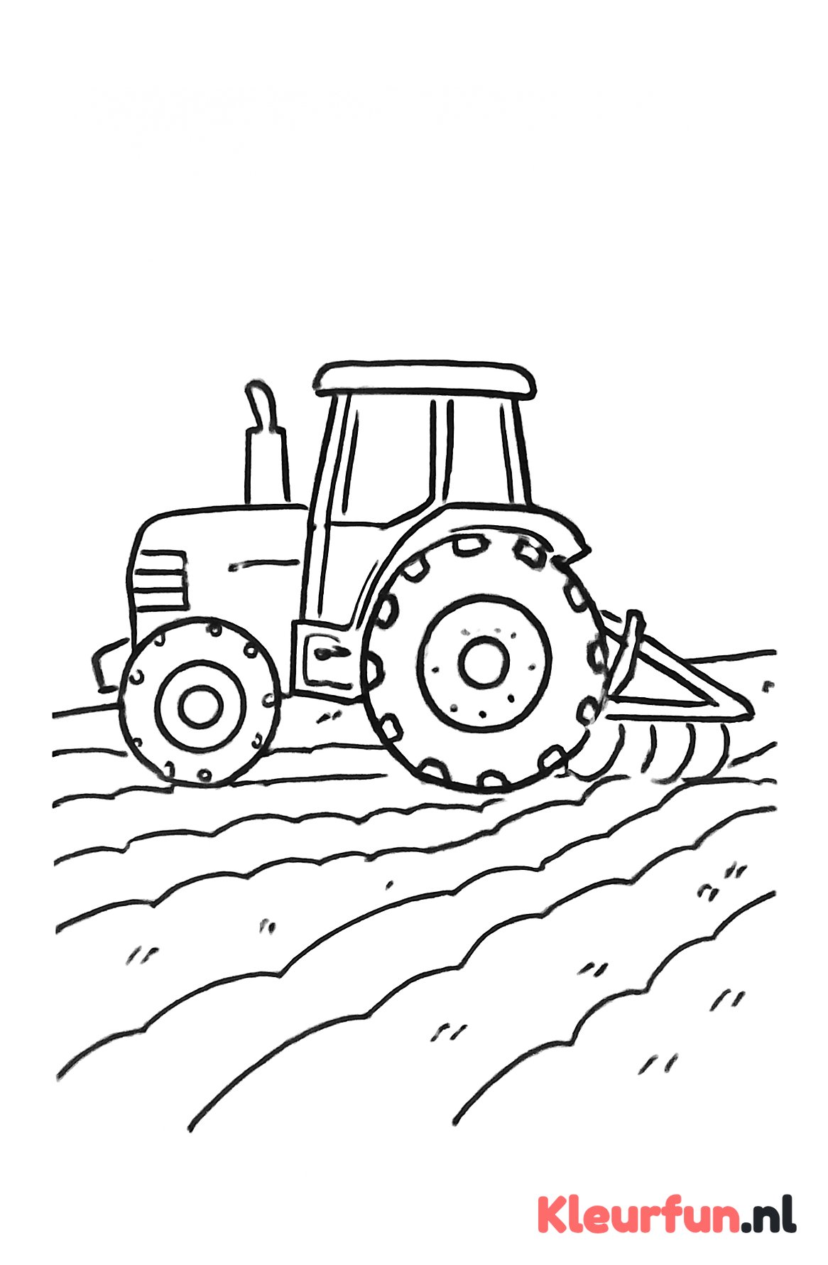 Tractor die ploeg trekt