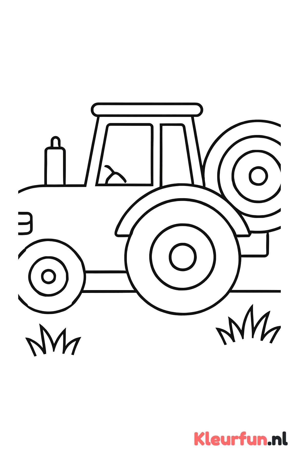 Tractor die in het weiland werkt met hooibaal