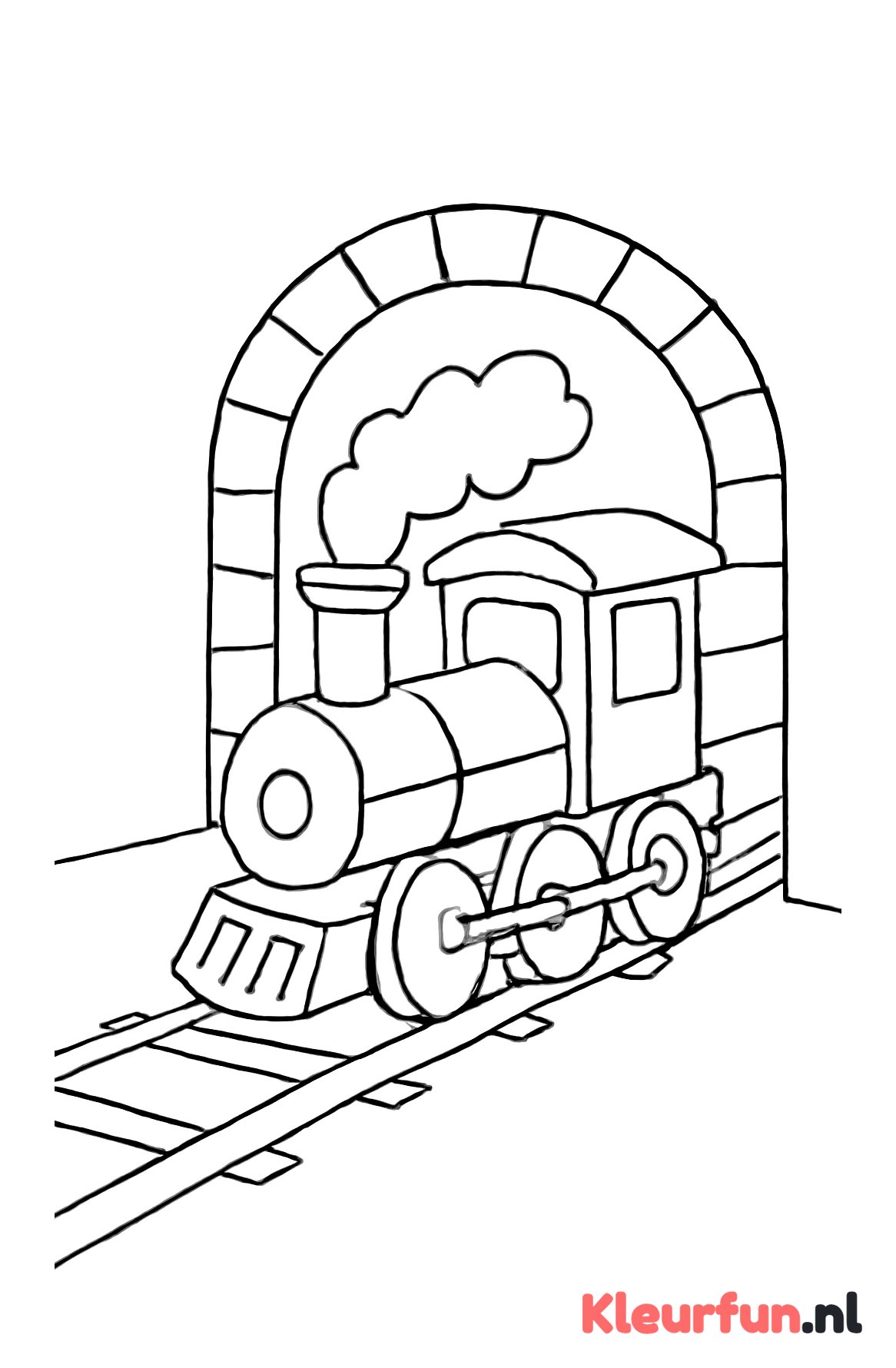Trein door tunnel