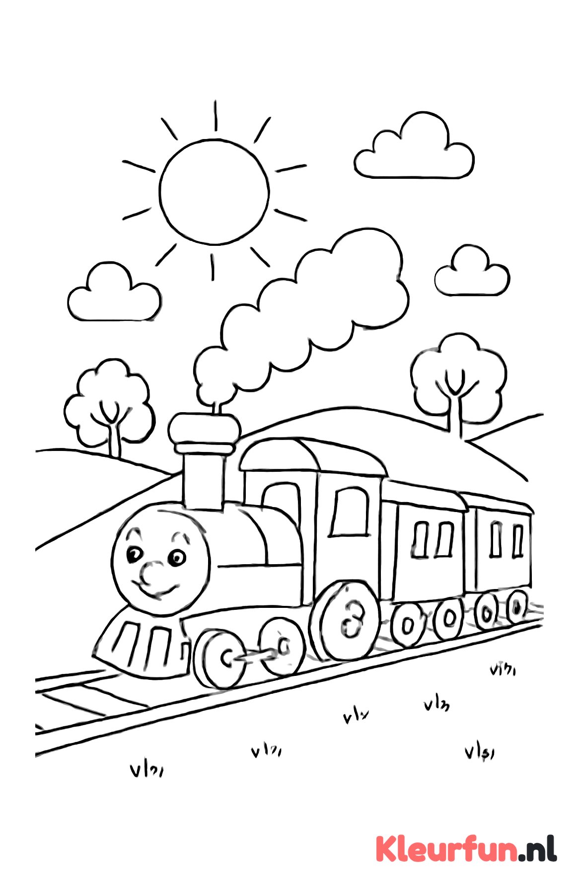 Trein met drie wagons