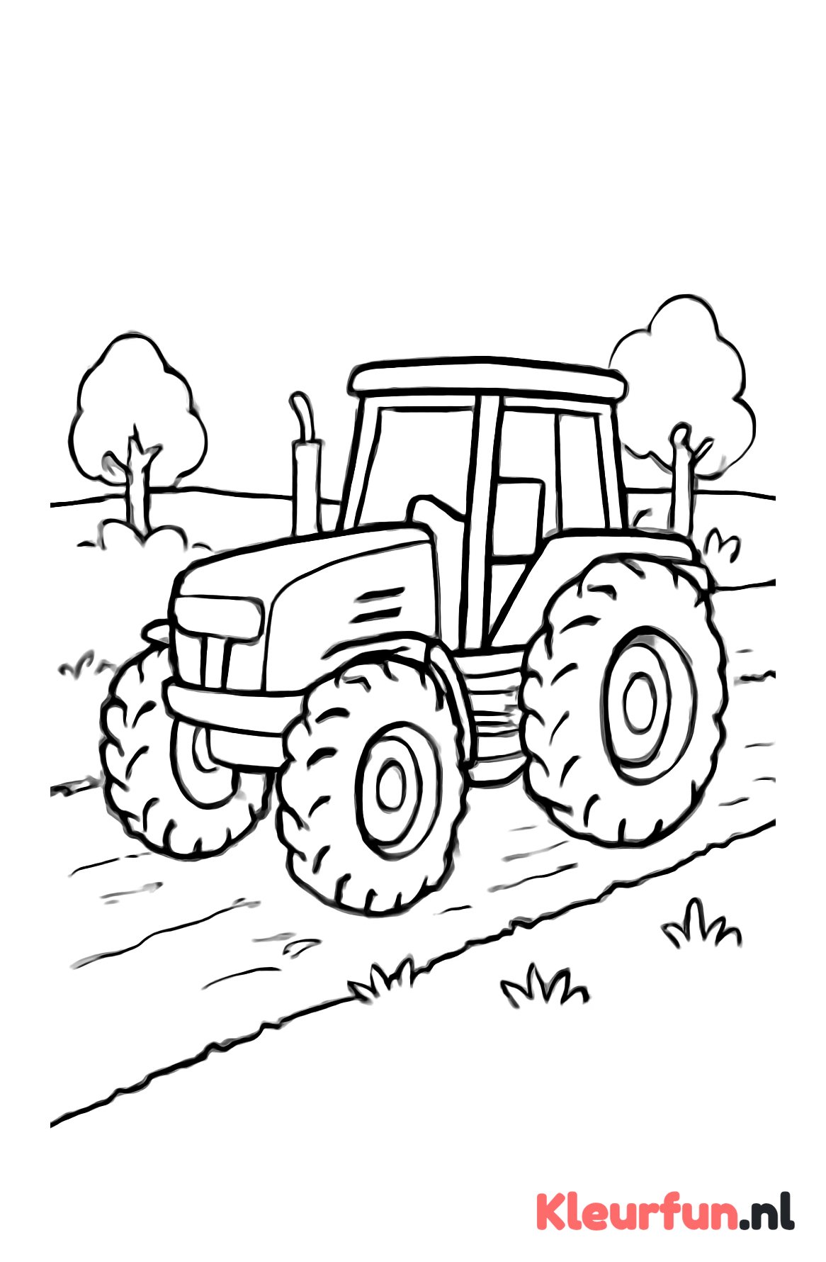 Trekker op boerenweg